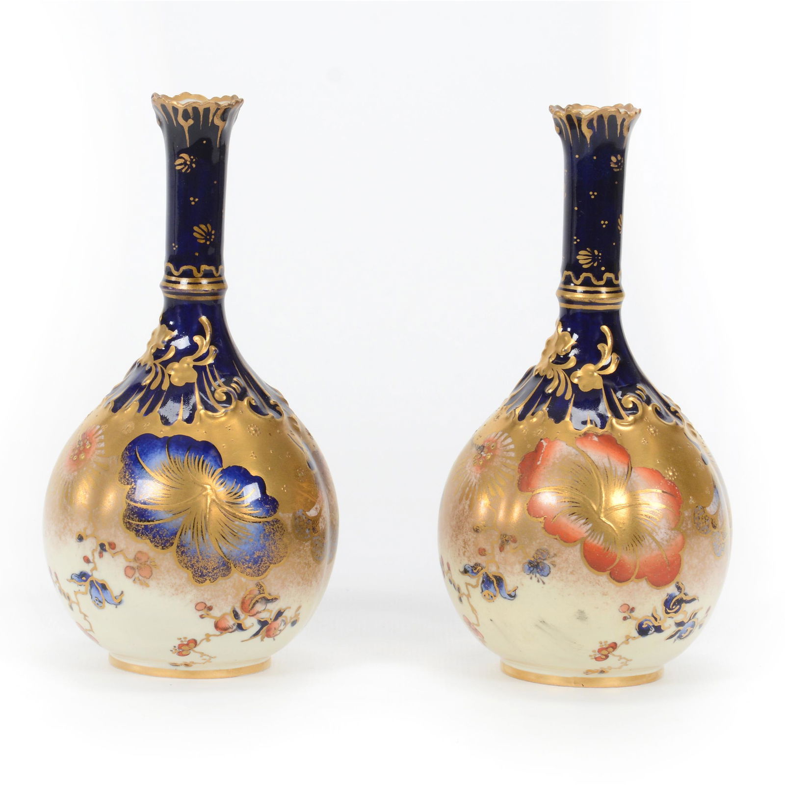 Pair Vases Marked Royal Crown Derby (1 of 3)