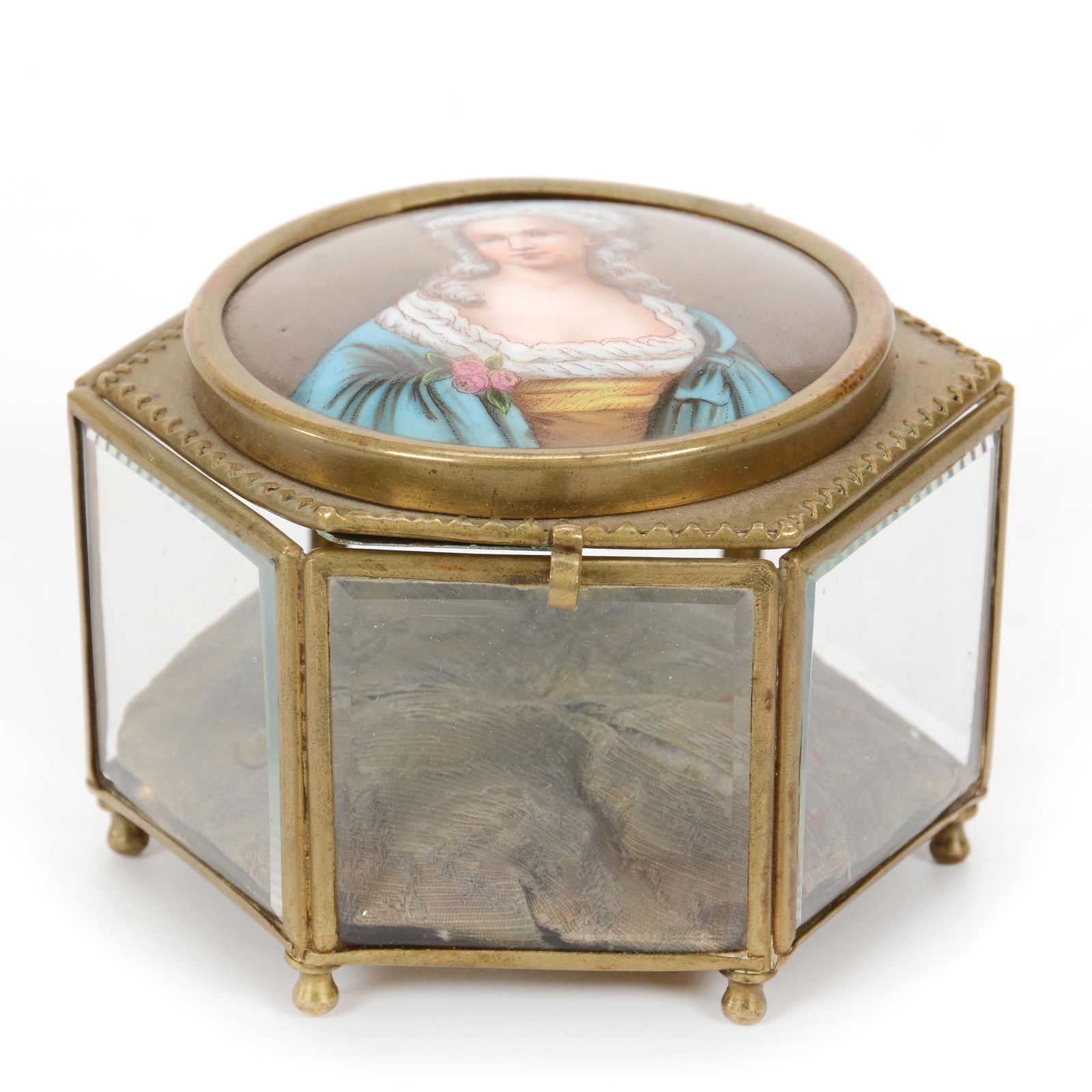 Jewel Box, Hand Painted Portrait Medallion Lid (1 of 5)
