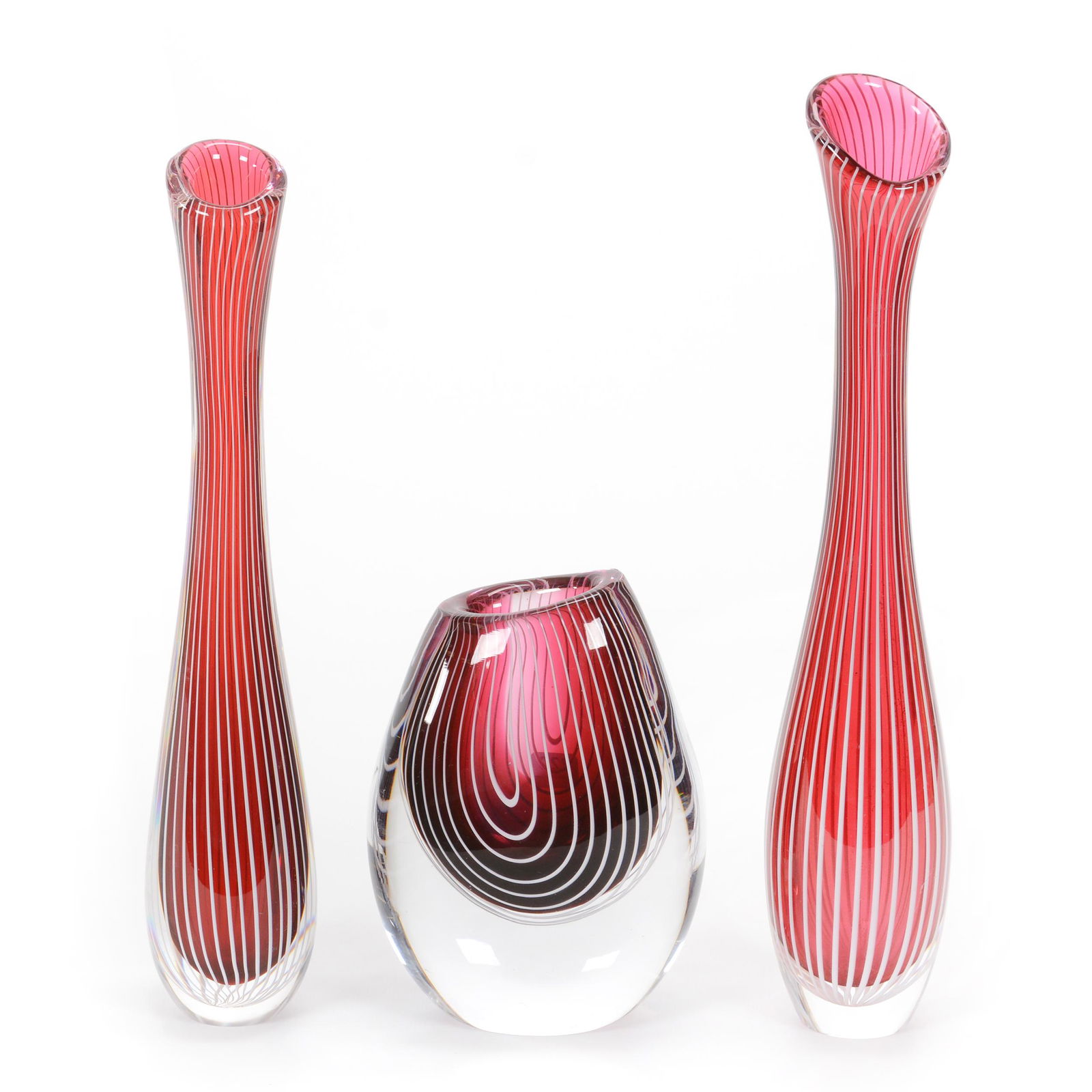 (3) Vases, Signed Kosta Boda Contemporary Art Glass (1 of 3)
