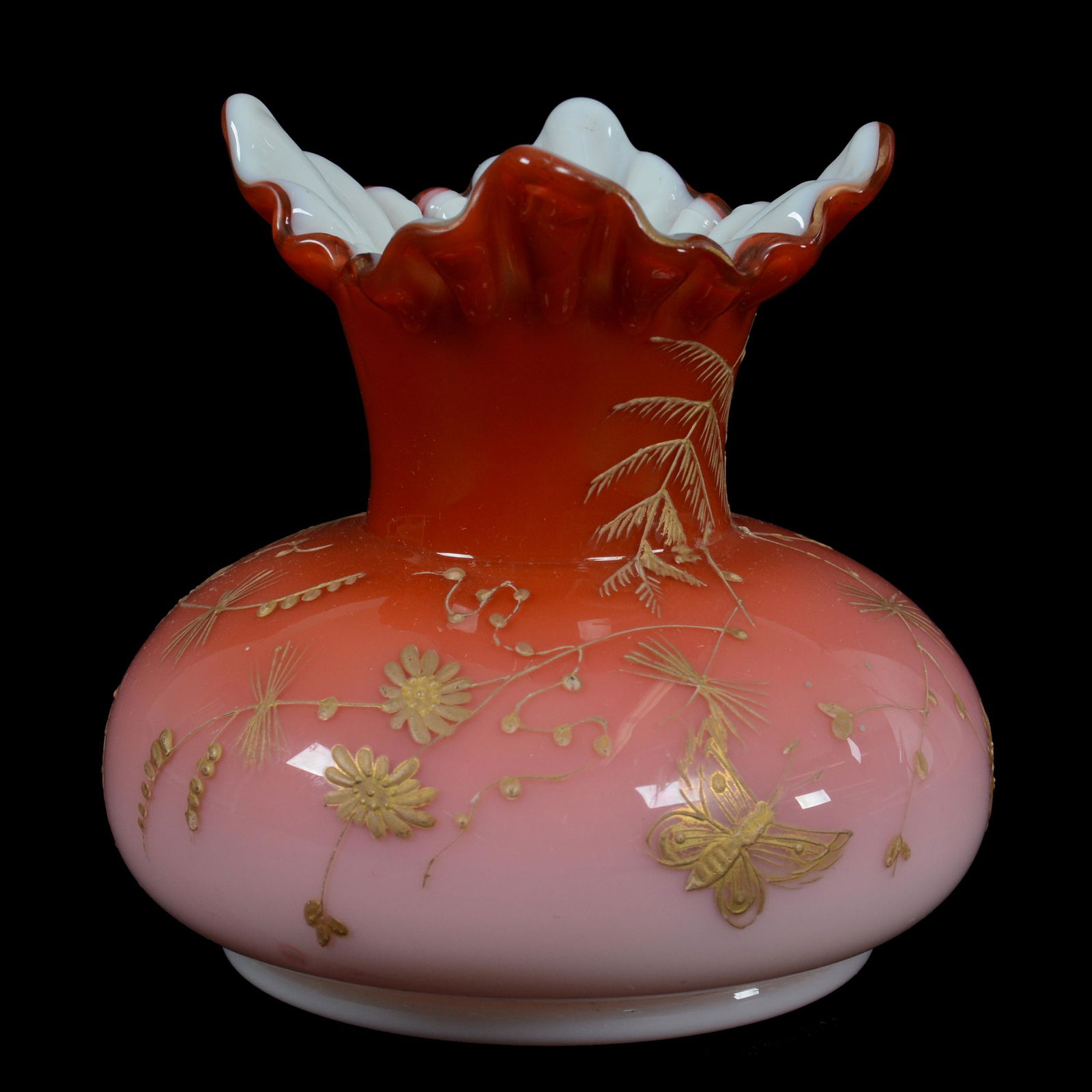 Vase, Cased Webb Peachblow Art Glass (1 of 3)