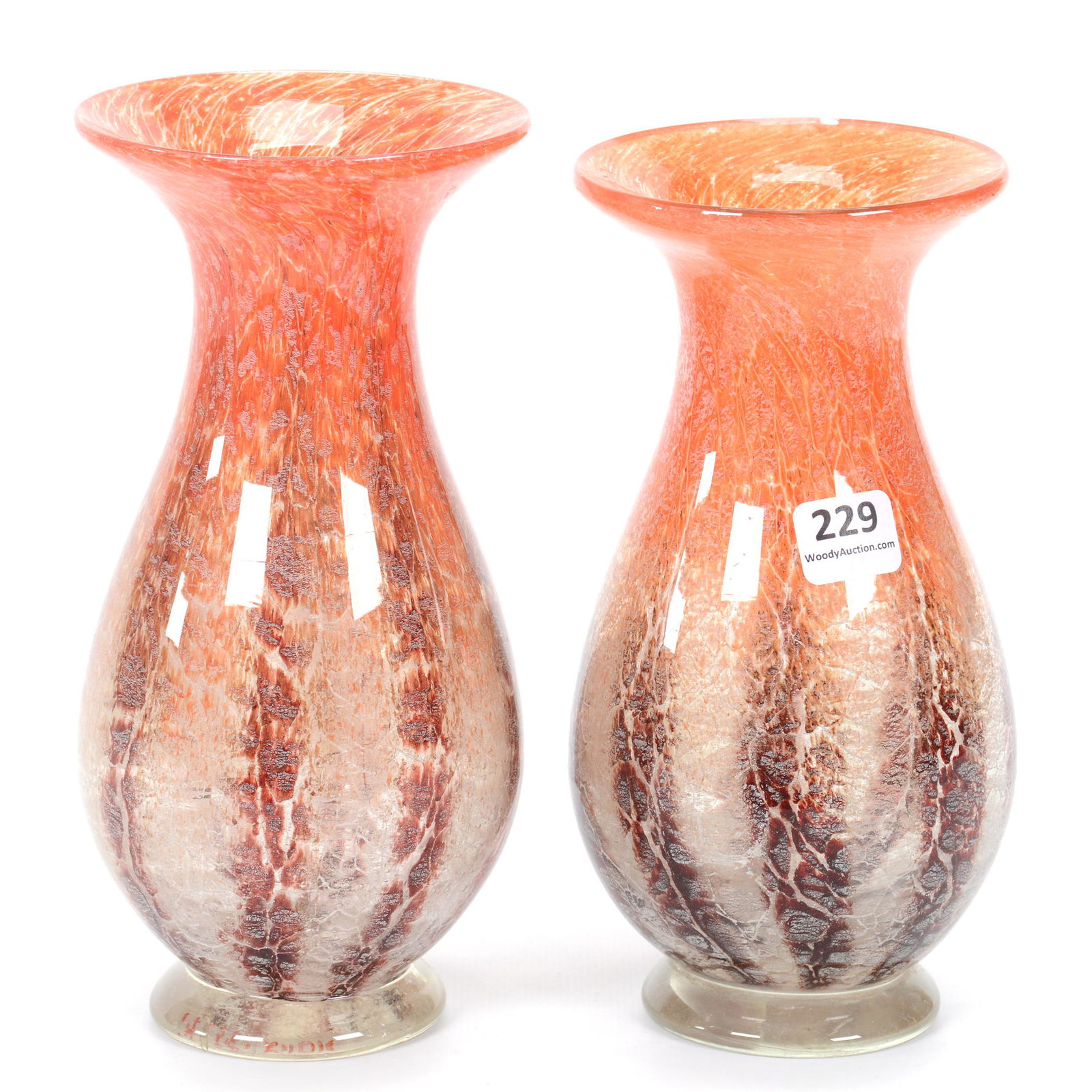 (2) Vases, Ysart Style Art Glass, WMF (1 of 3)