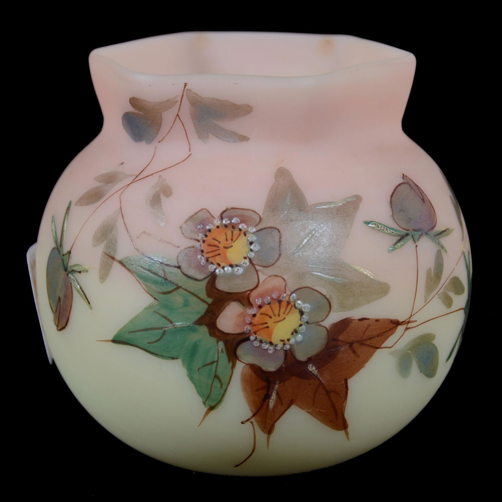 Vase, Decorated Burmese Art Glass (1 of 3)