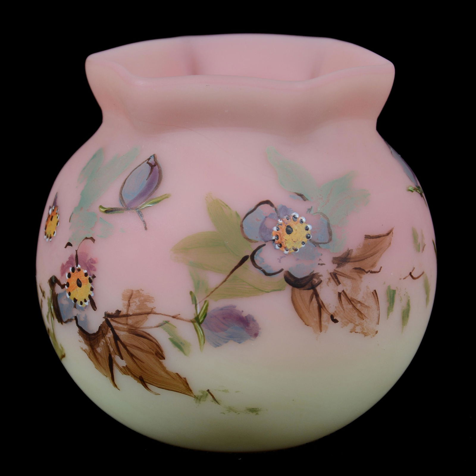 Vase, Decorated Burmese Art Glass (1 of 3)