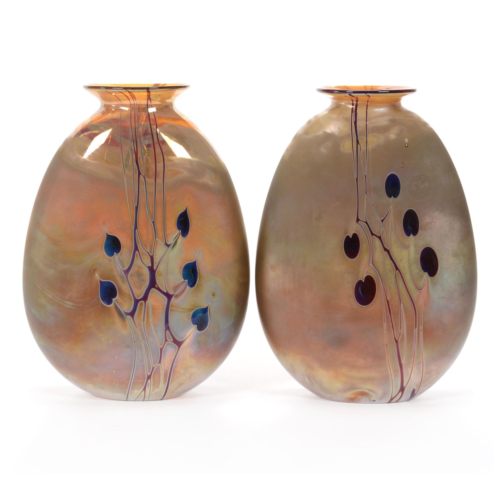 Pair Vases, Contemporary Art Glass (1 of 4)