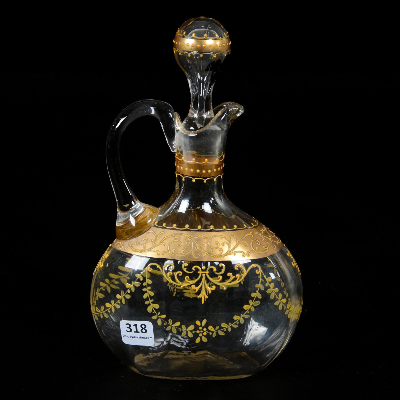 Decanter, Unmarked Clear Optic Rib Art Glass (1 of 4)