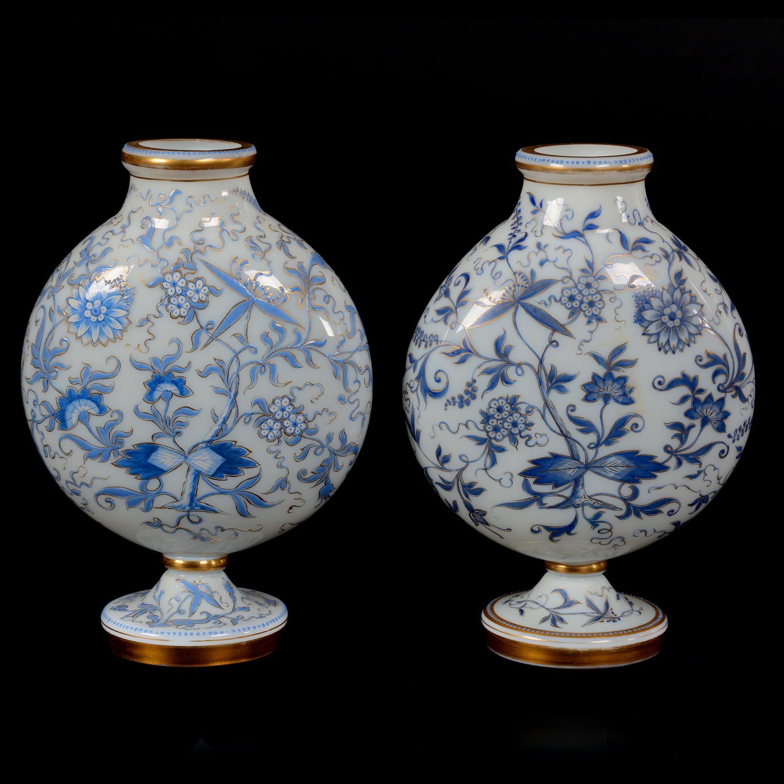 Pair Vases, French Opaline Art Glass (1 of 6)