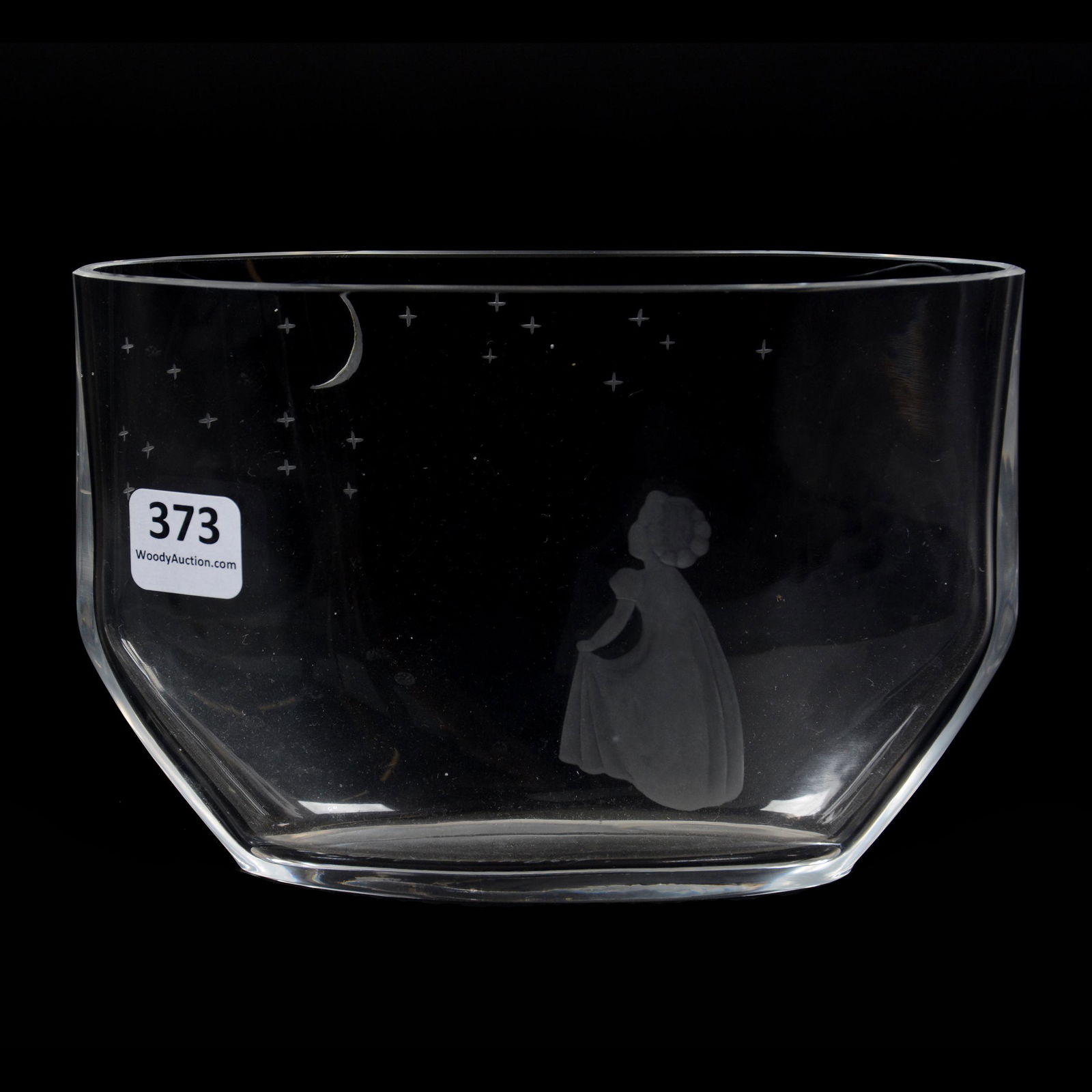 Vase Signed "OF" (Orrefors) Clear Crystal, Engraved (1 of 3)