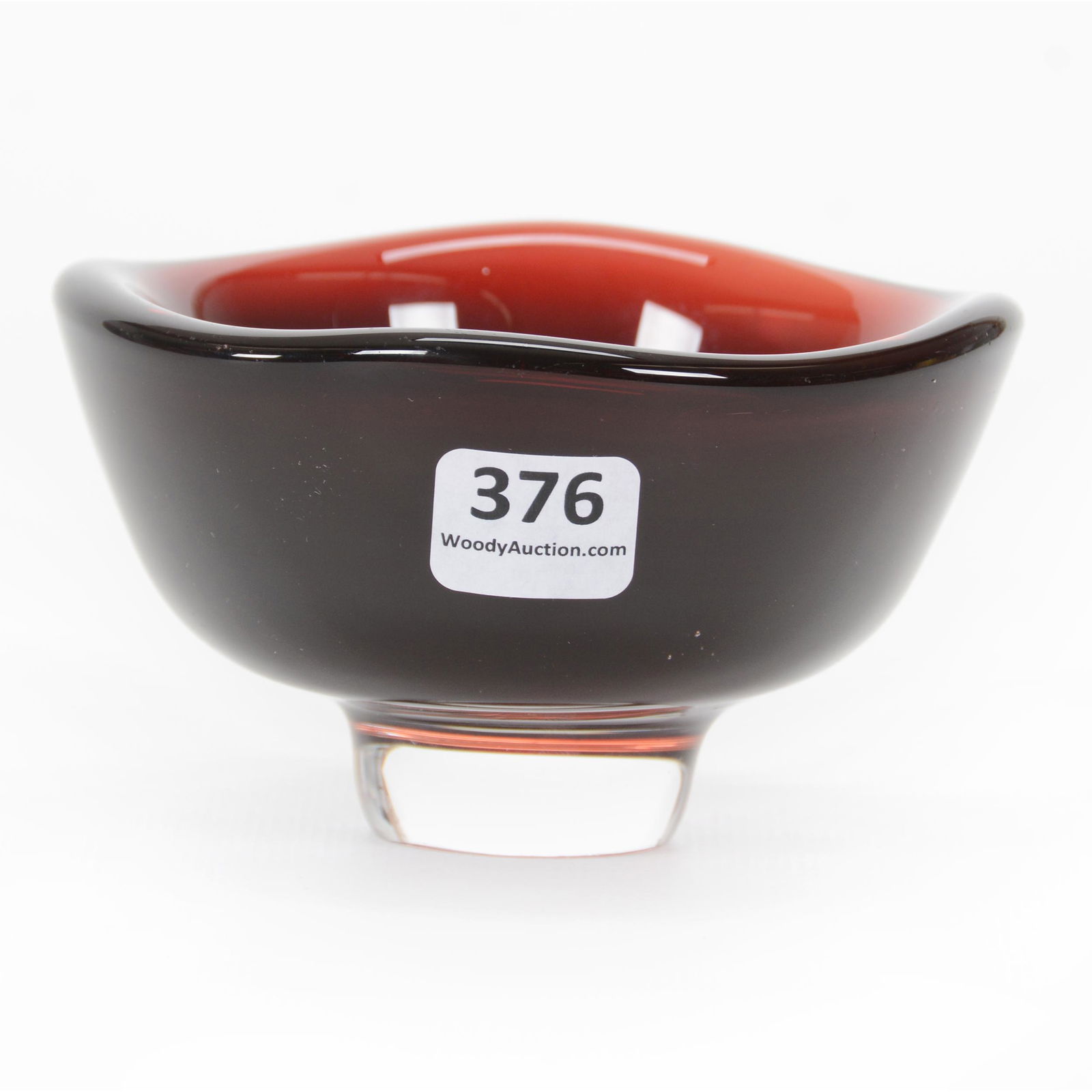 Bowl Signed Orrefors, Cased Deep Red Art Glass (1 of 3)