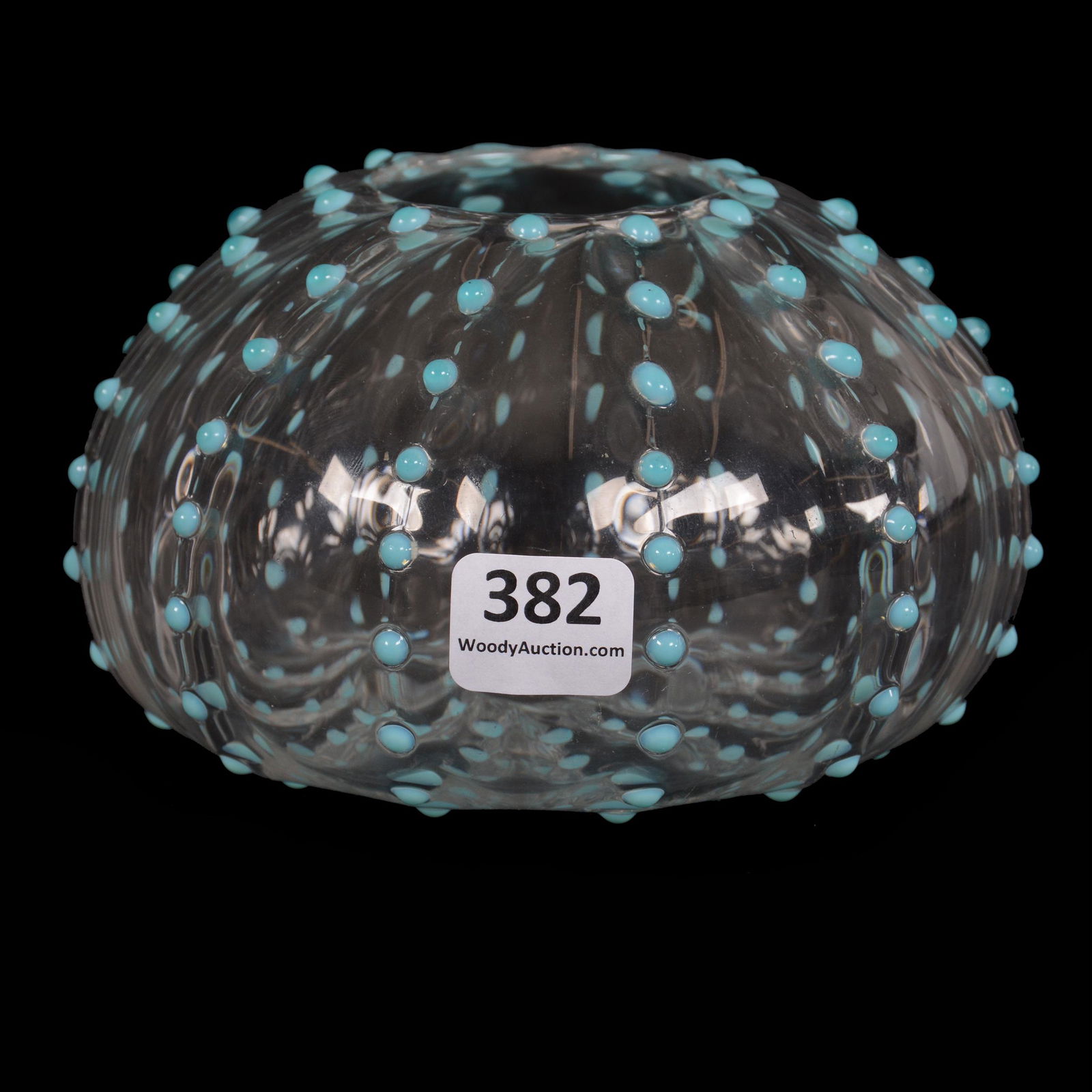 Rose Bowl, Clear Crystal Optic Ribbed Art Glass (1 of 3)