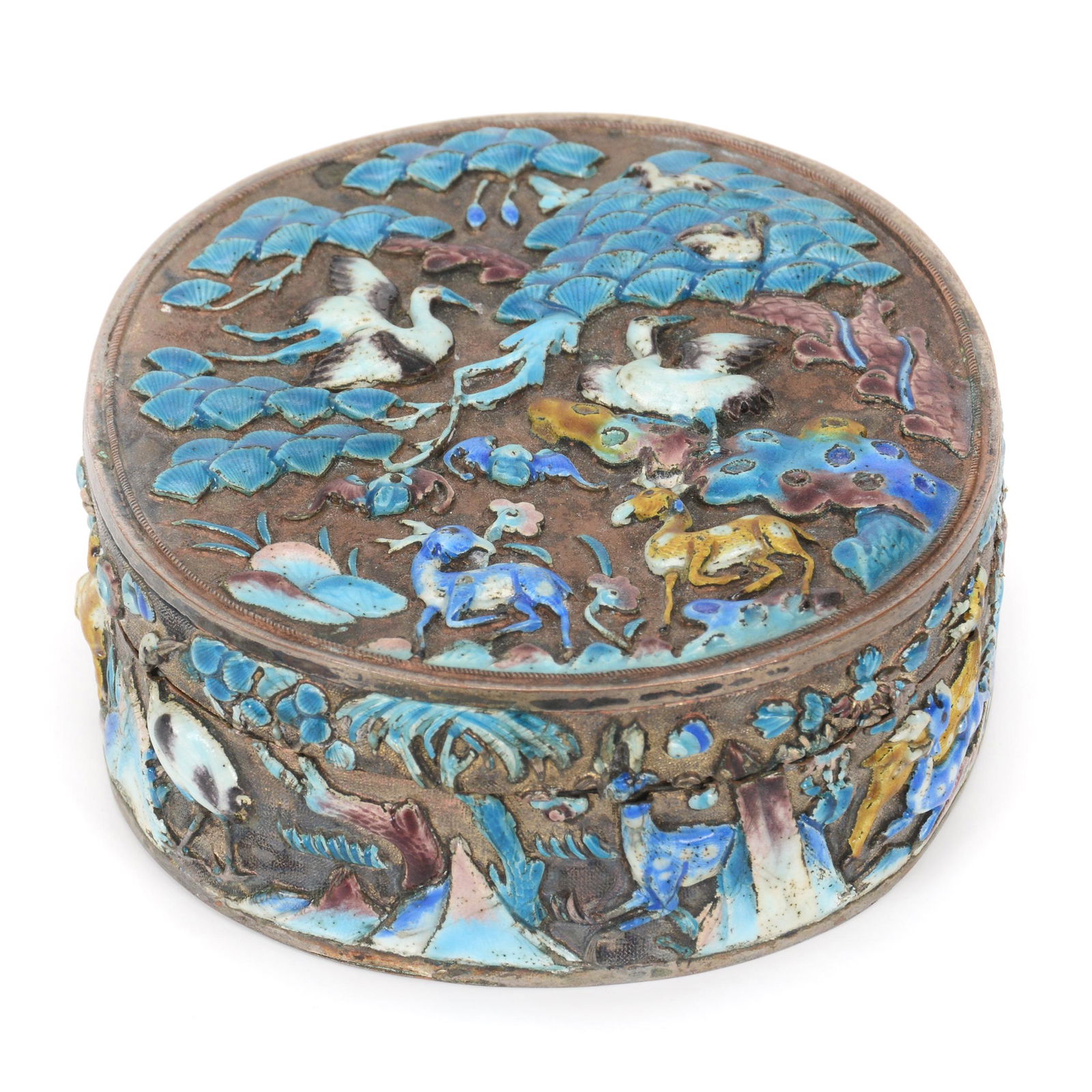 Covered Box, Unmarked Chinese Cloisonne (1 of 3)