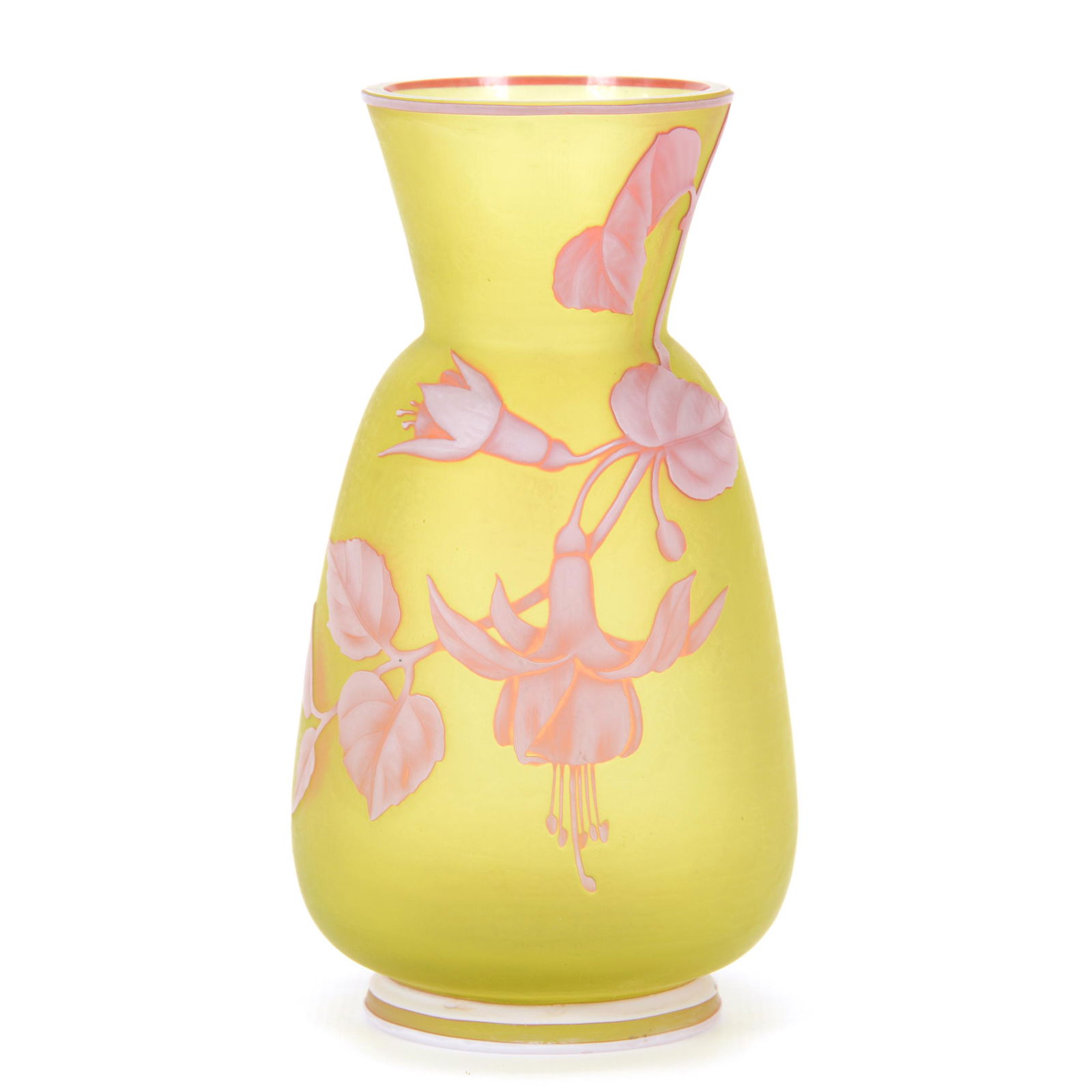 Vase, Unmarked English Cameo Art Glass, Three Color (1 of 3)