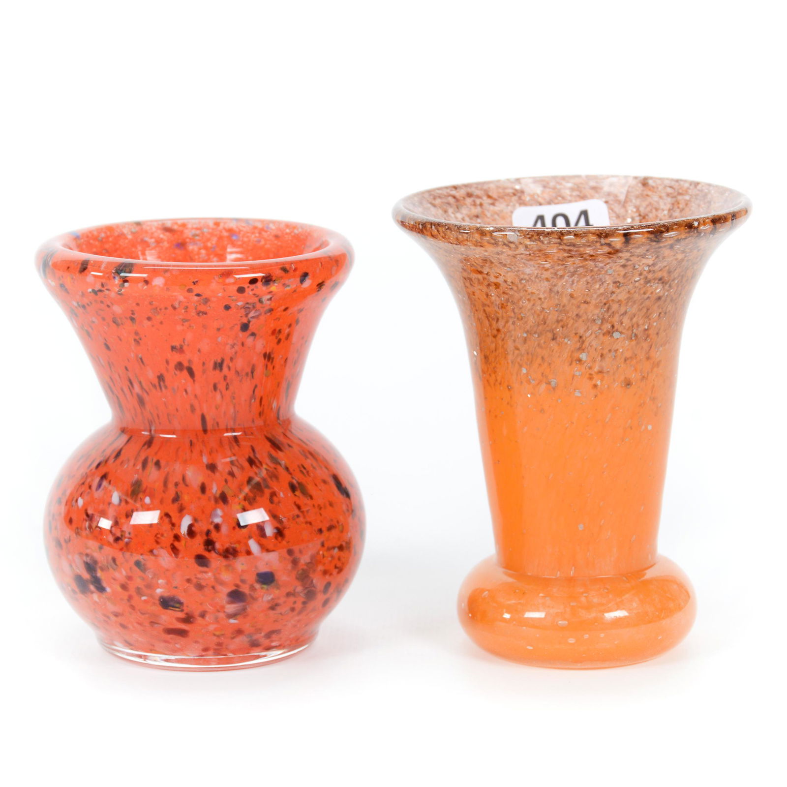 (2) Unmarked Ysart Style Art Glass Vases (1 of 3)