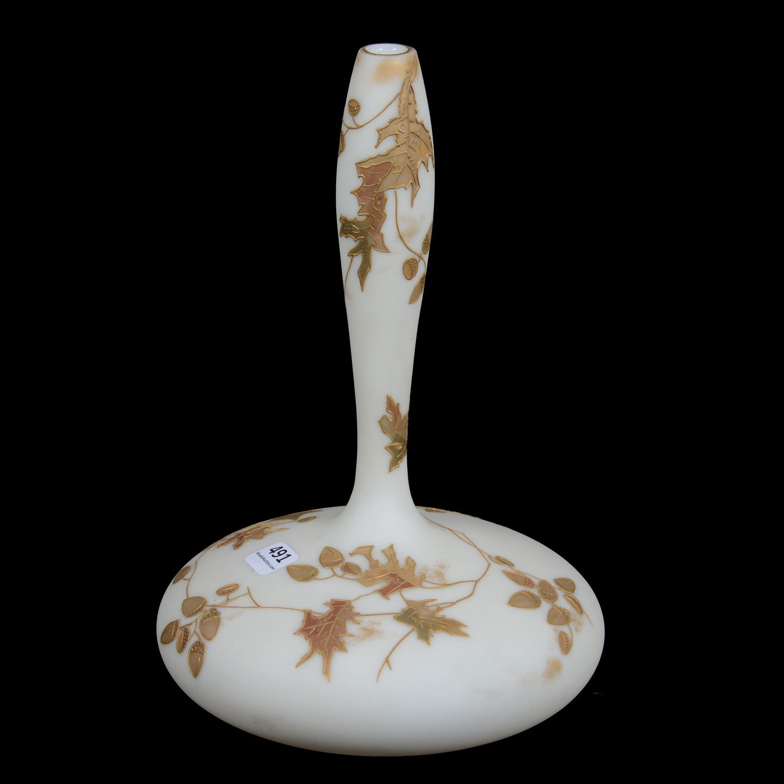 Vase, Unmarked Crown Milano Art Glass (1 of 3)