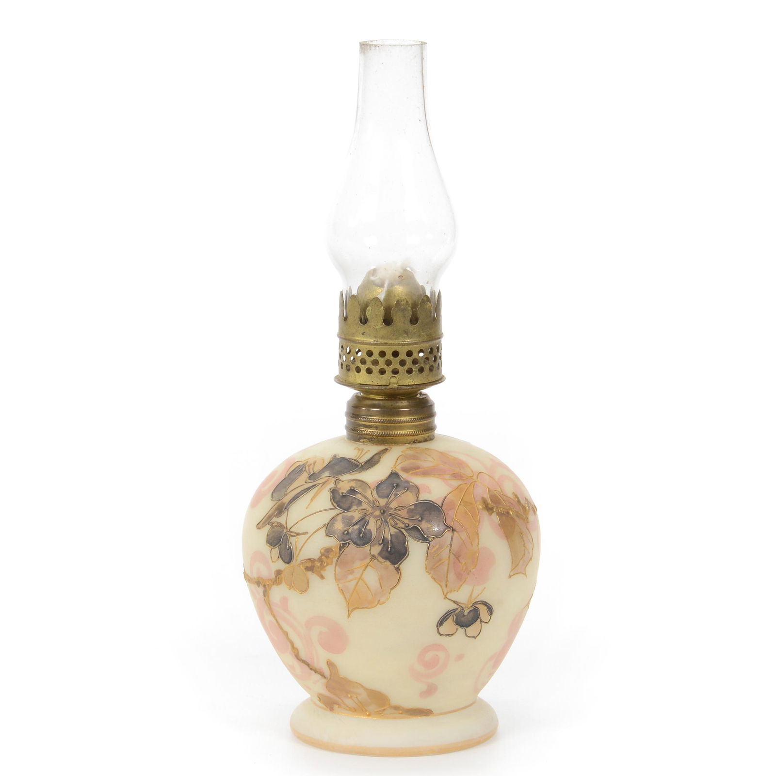 Miniature Lamp Marked Crown Milano Art Glass (1 of 3)