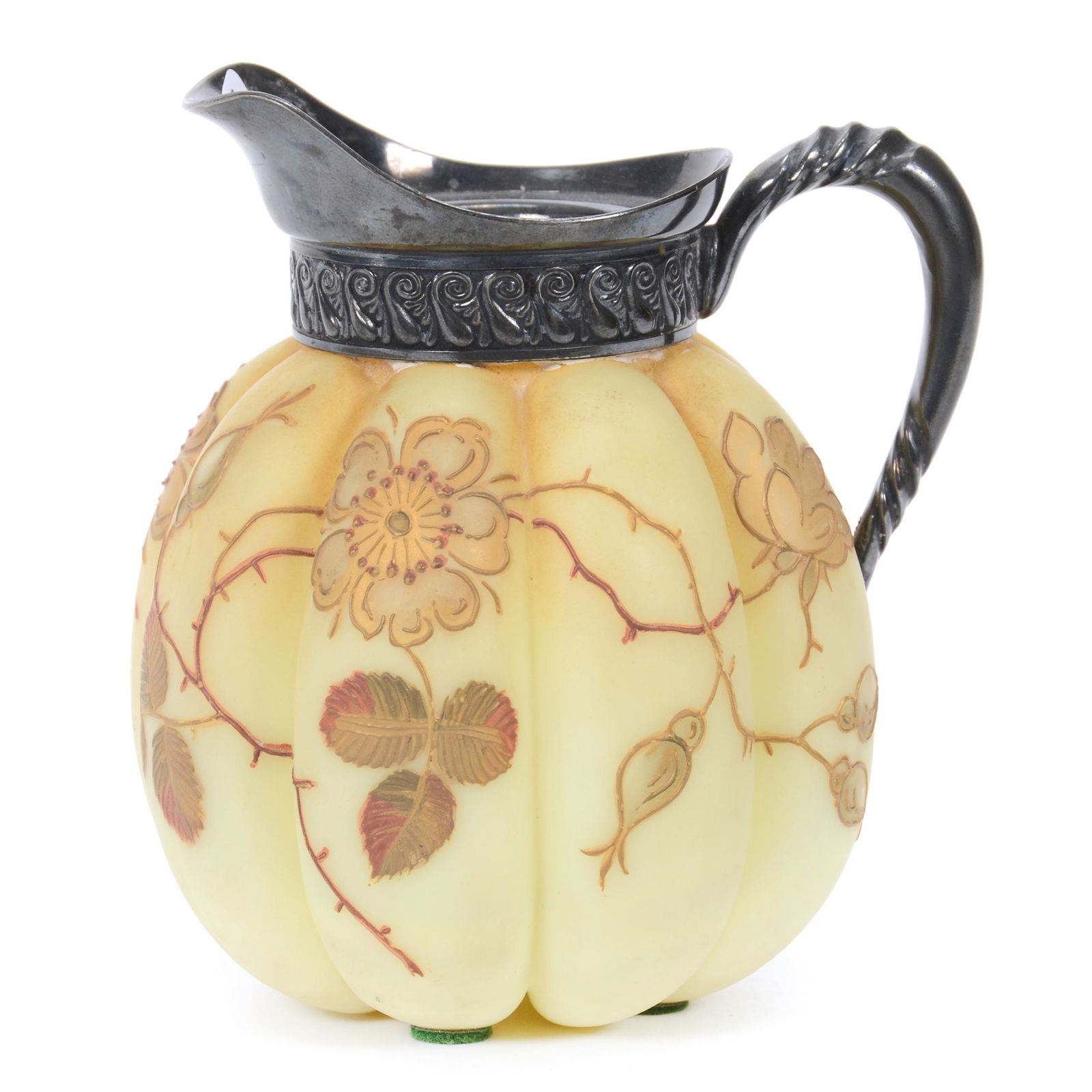 Creamer, Unmarked Crown Milano Art Glass (1 of 3)