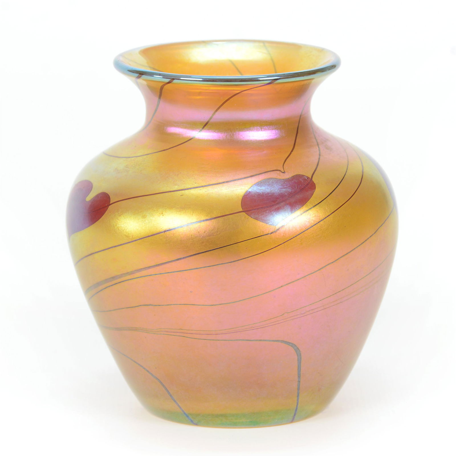 Vase, Contemporary Art Glass Signed Lundberg Studios (1 of 3)
