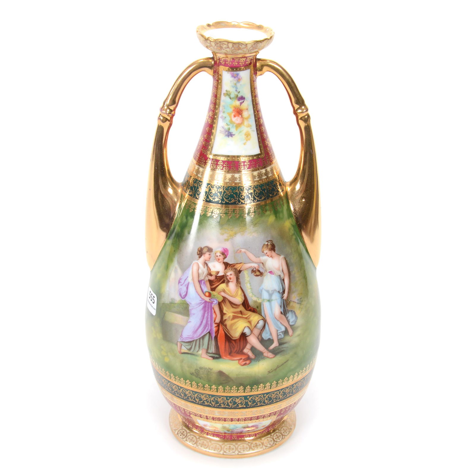 Vase, Unmarked Austria Porcelain (1 of 4)