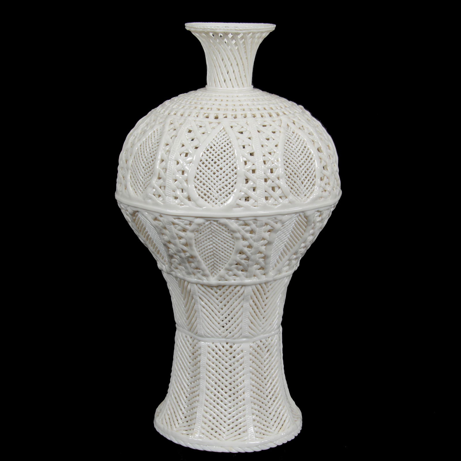 Vase, Chinese Blanc De Chine, Reticulated (1 of 2)