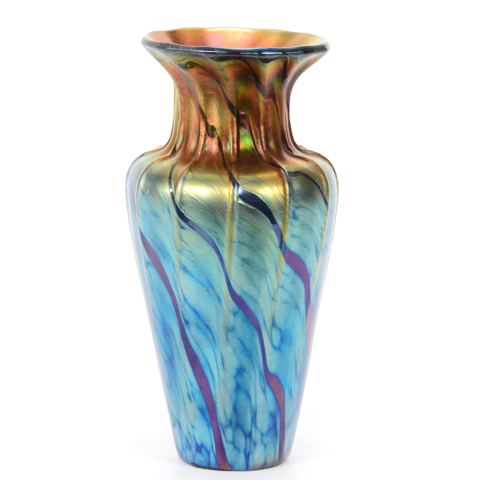 Vase, Contemporary Glass Signed Lundberg Studios (1 of 4)