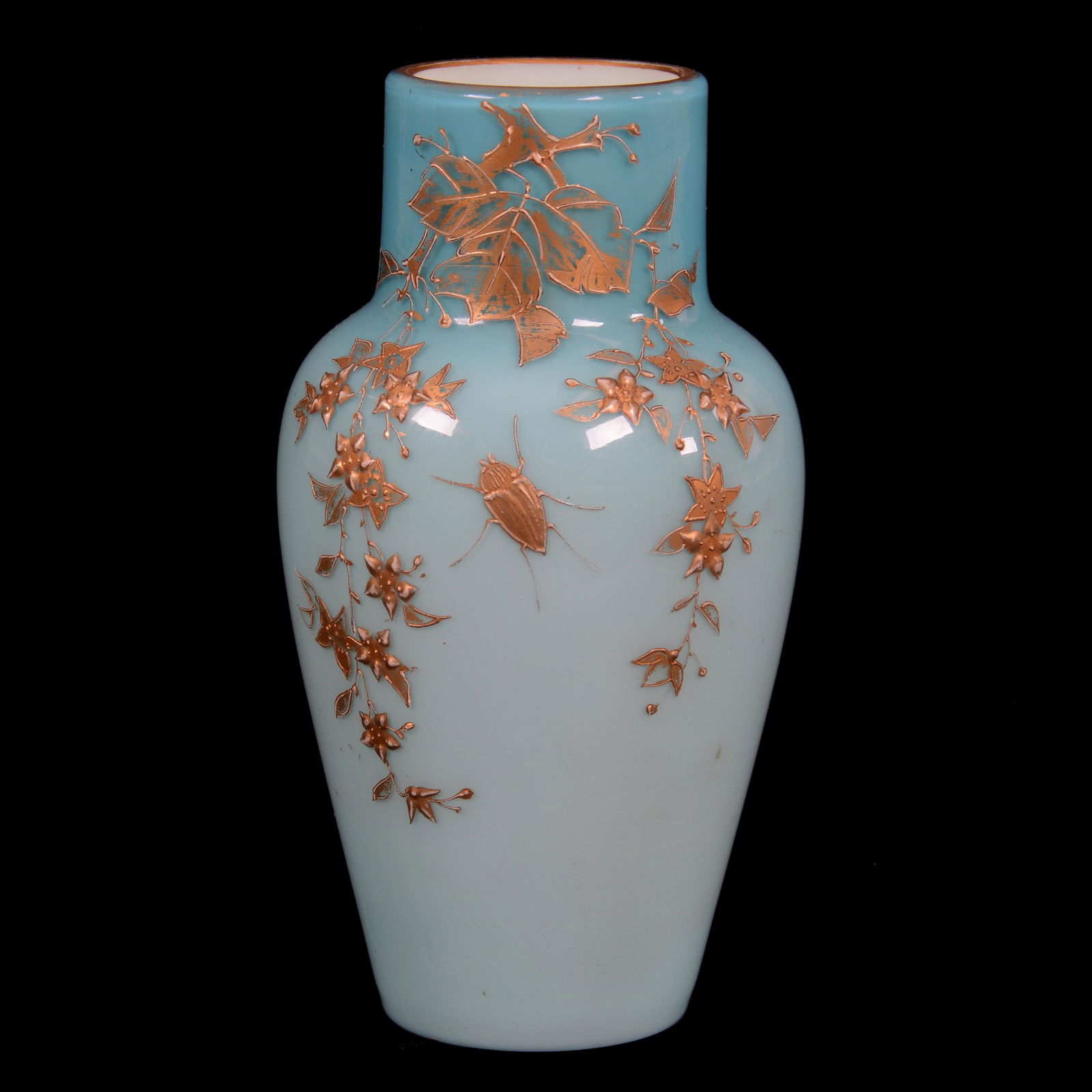 Vase, Harrach Art Glass, Blue Cased (1 of 3)