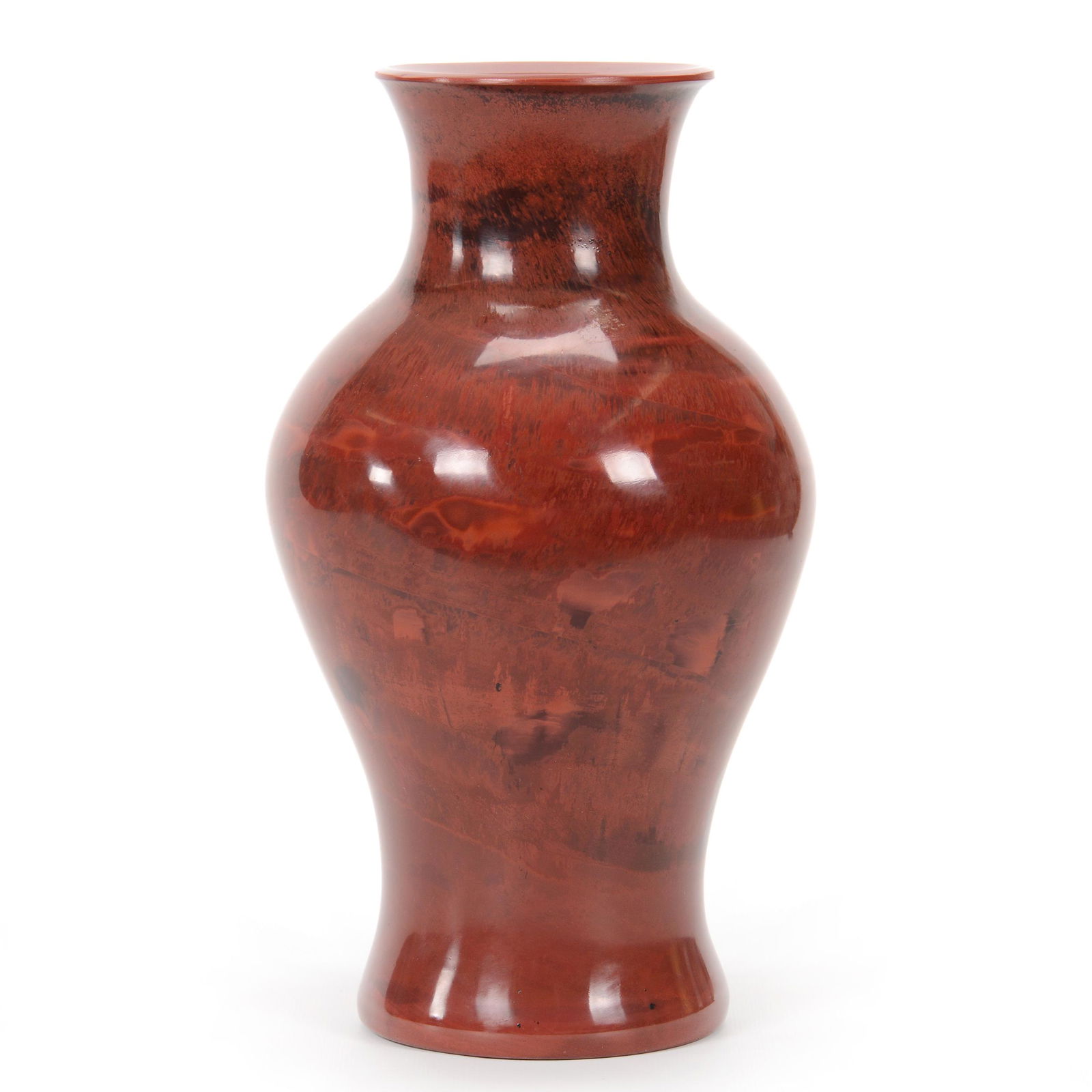 Vase, Unmarked Art Glass, Unique Rust Red (1 of 2)