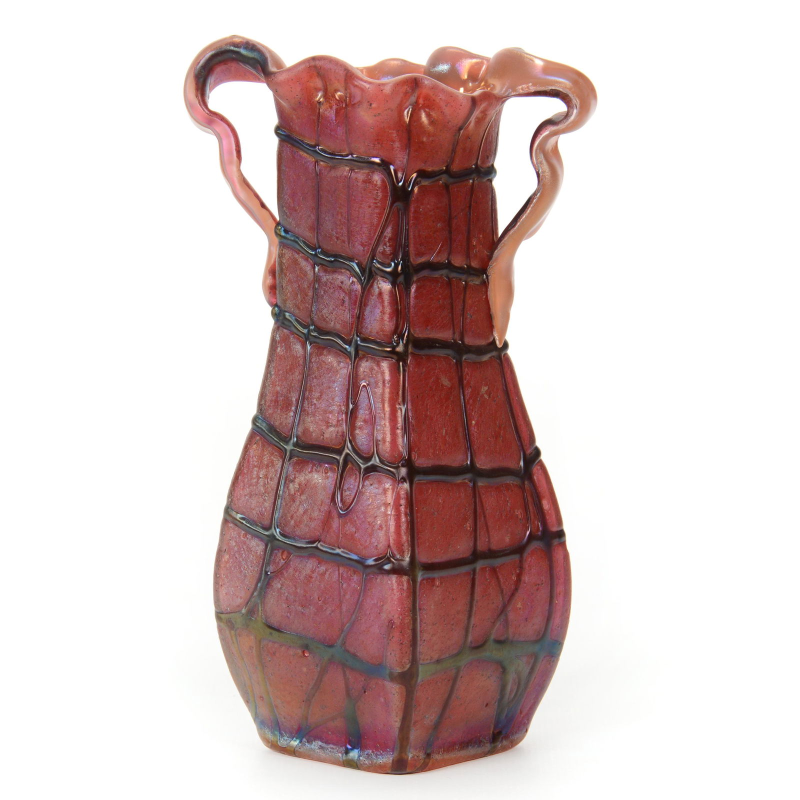 Square Vase, Unmarked Pallme-Koenig Art Glass (1 of 2)