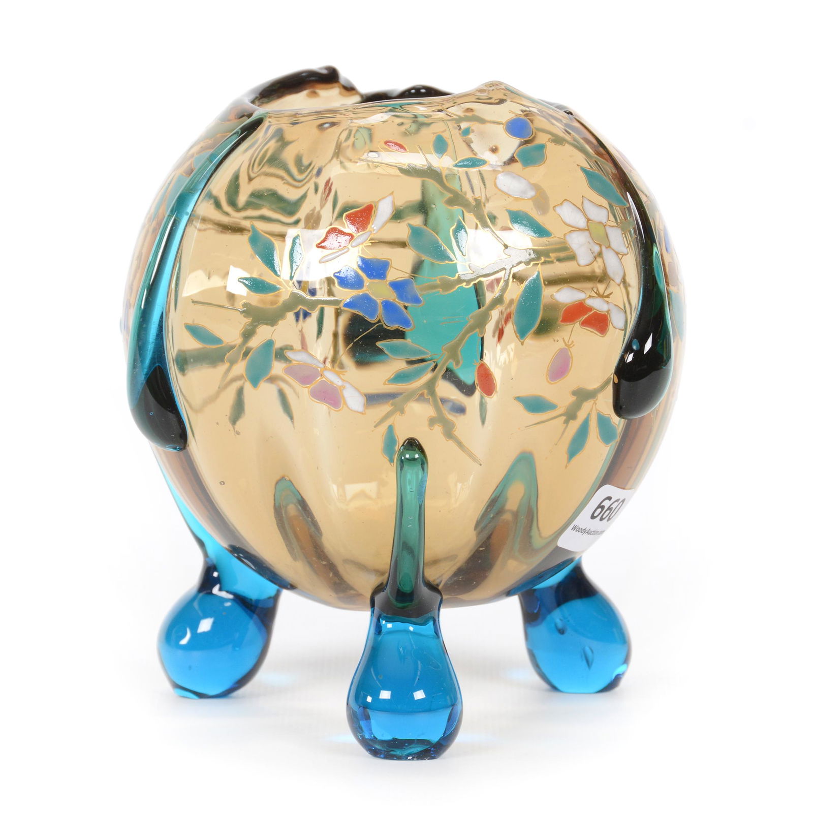 Rose Bowl, Unmarked Moser Art Glass (1 of 3)