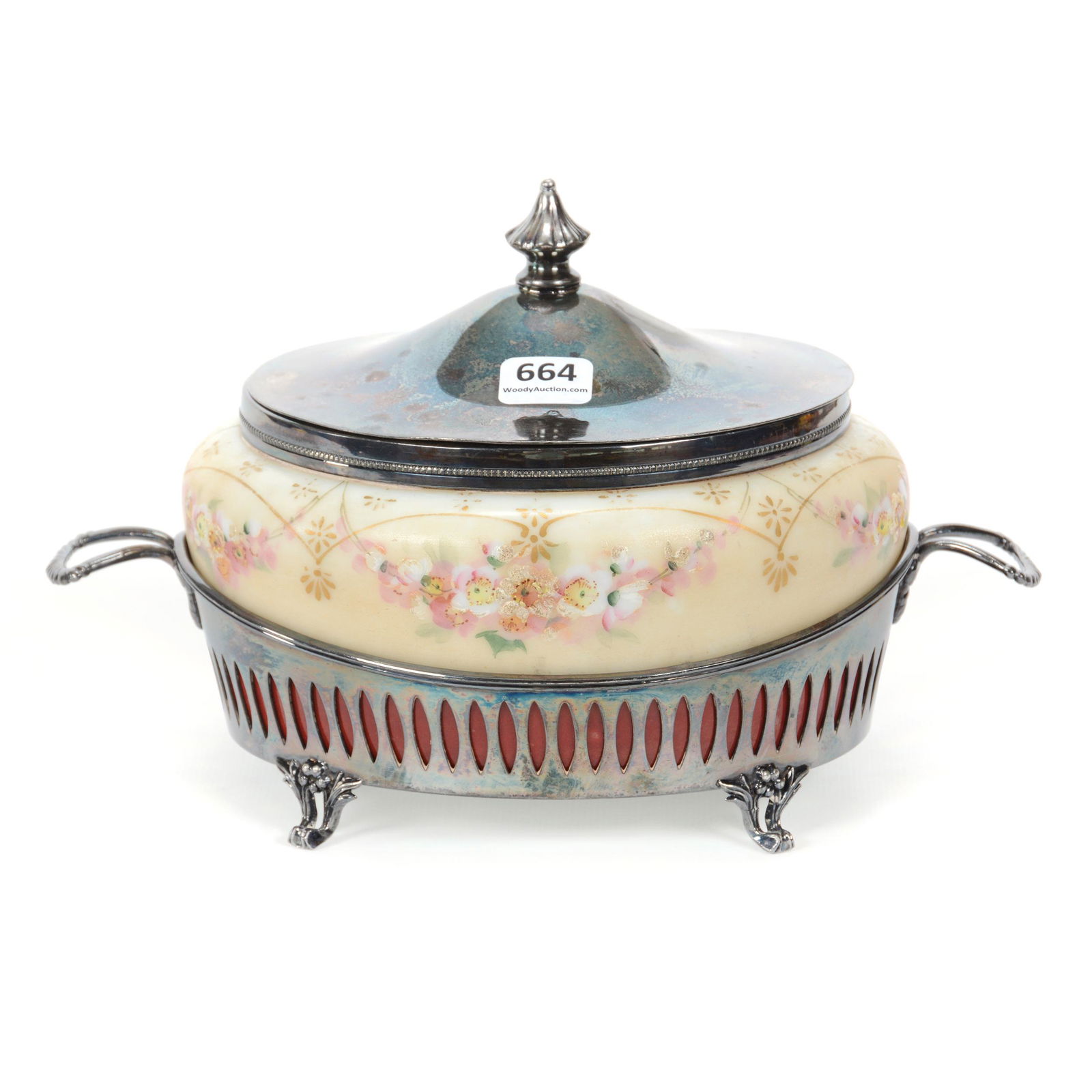 Biscuit Jar By Pairpoint, Art Glass (1 of 3)