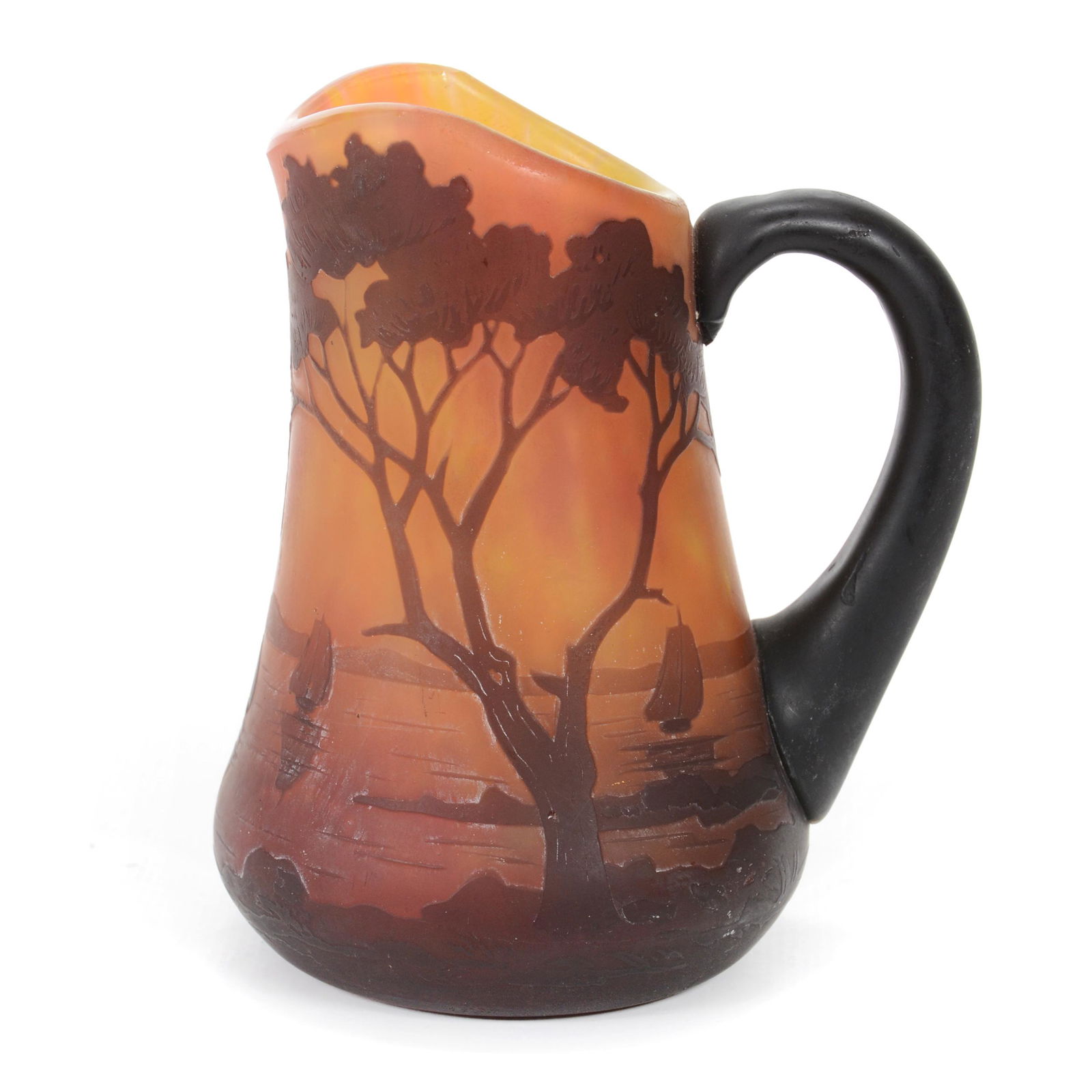 Creamer Signed Daum Nancy French Cameo Art Glass (1 of 5)