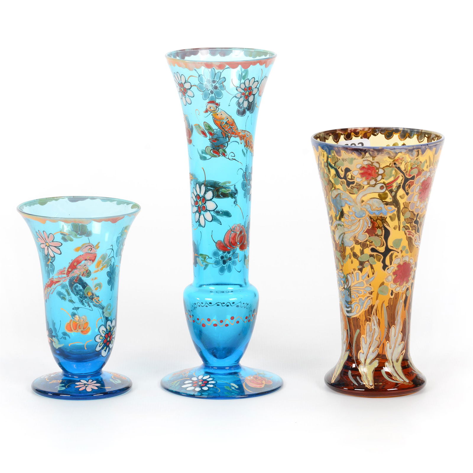 (3) Spanish Art Glass Items (1 of 5)