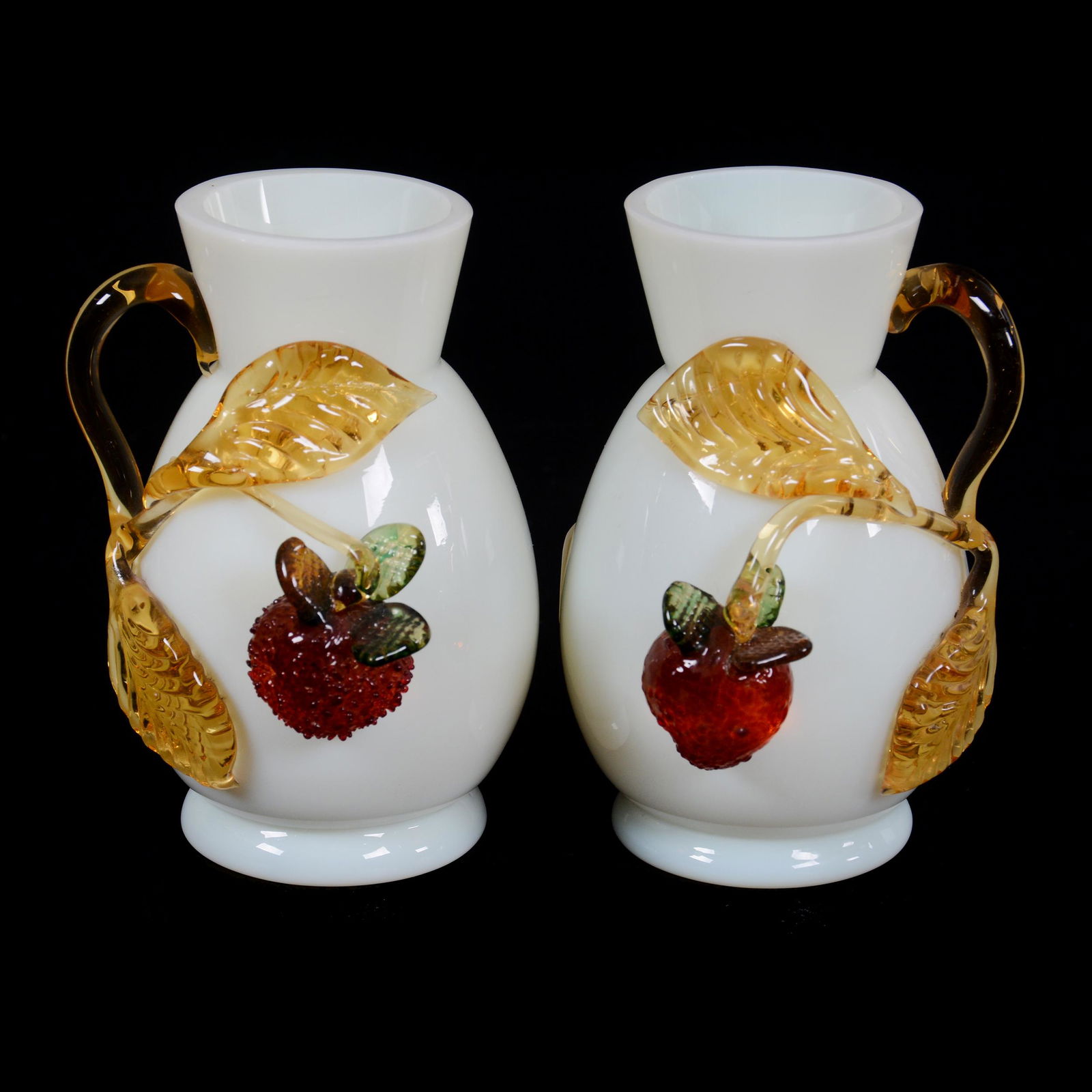 Pair Vases, Stevens & Williams Art Glass (1 of 3)