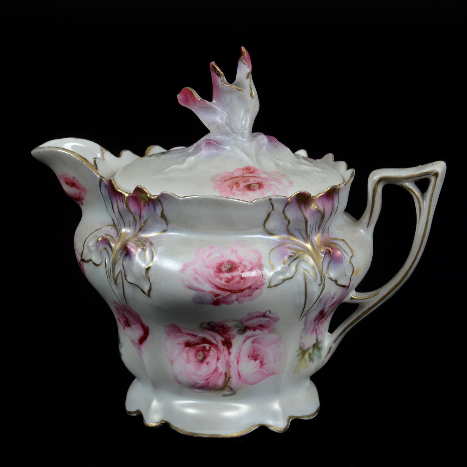 Syrup Pitcher Marked R. S. Prussia, Iris Mold (1 of 4)