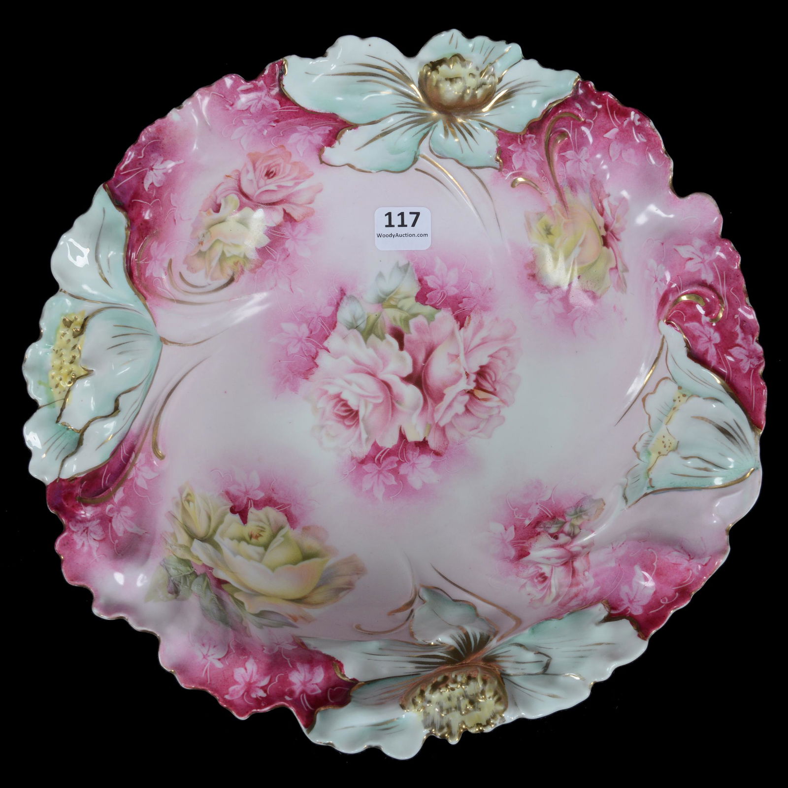 Bowl, Unmarked Prussia, Poppy Variation Mold (1 of 2)