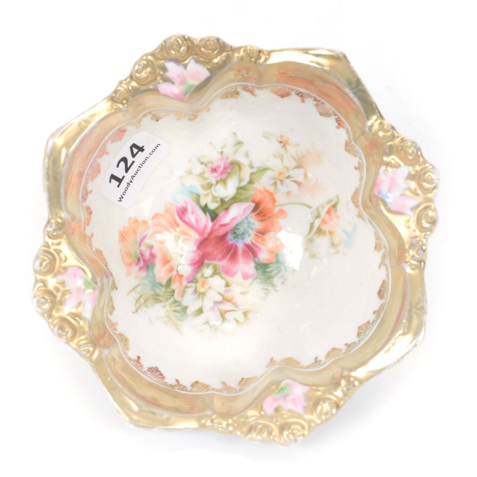 Footed Nut Dish, R.S. Steeple Mark, Rosebud Mold (1 of 3)