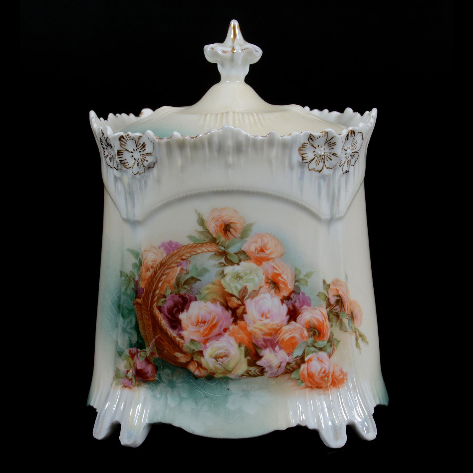 Biscuit Jar Marked R. S. Prussia, Icicle Mold (1 of 3)