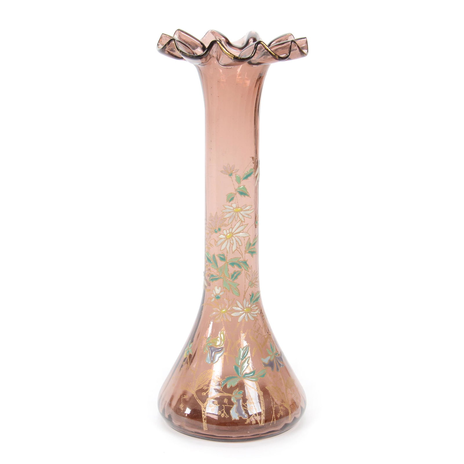 Vase, Unmarked Moser Art Glass (1 of 3)