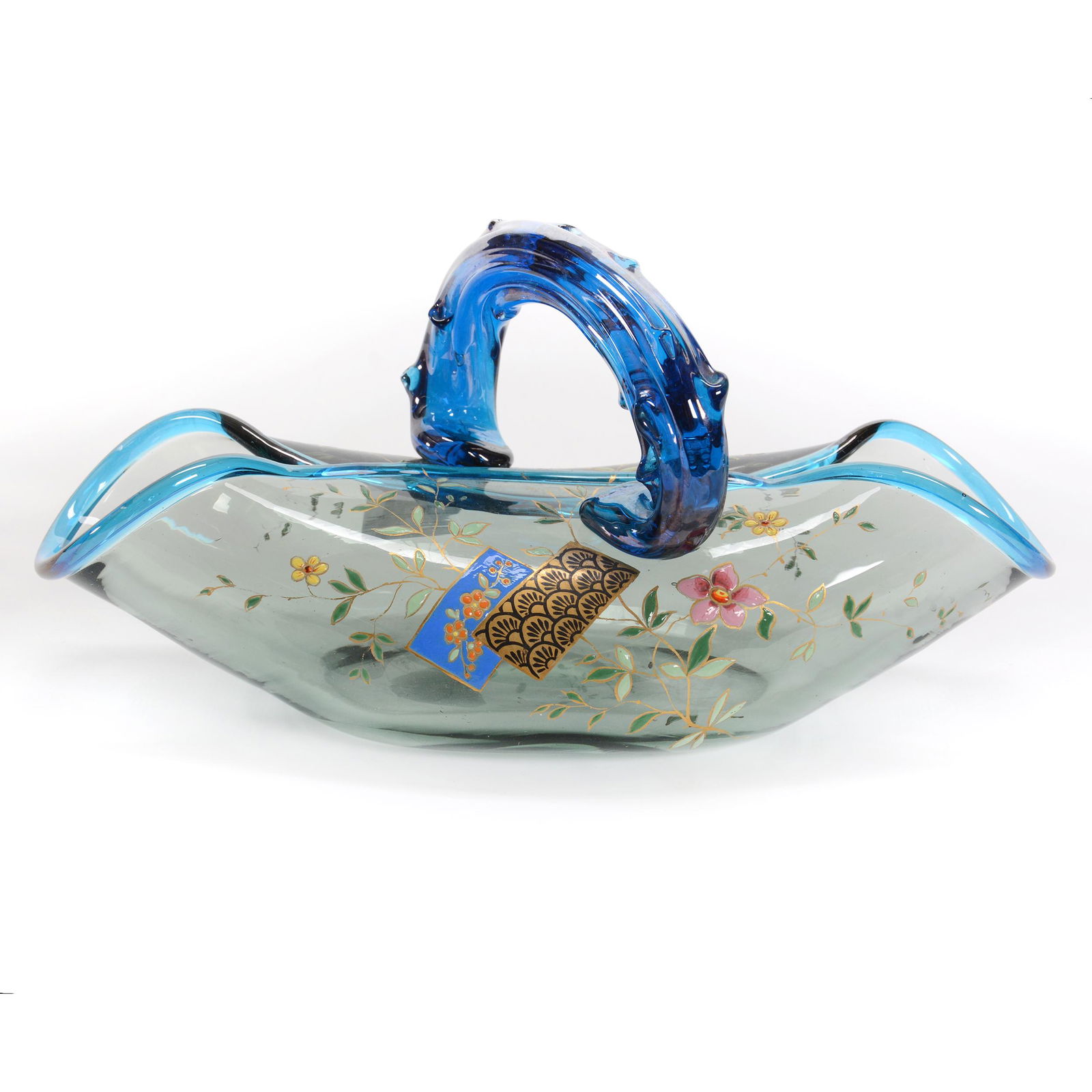 Folded Basket Attributed To Harrach Art Glass (1 of 3)