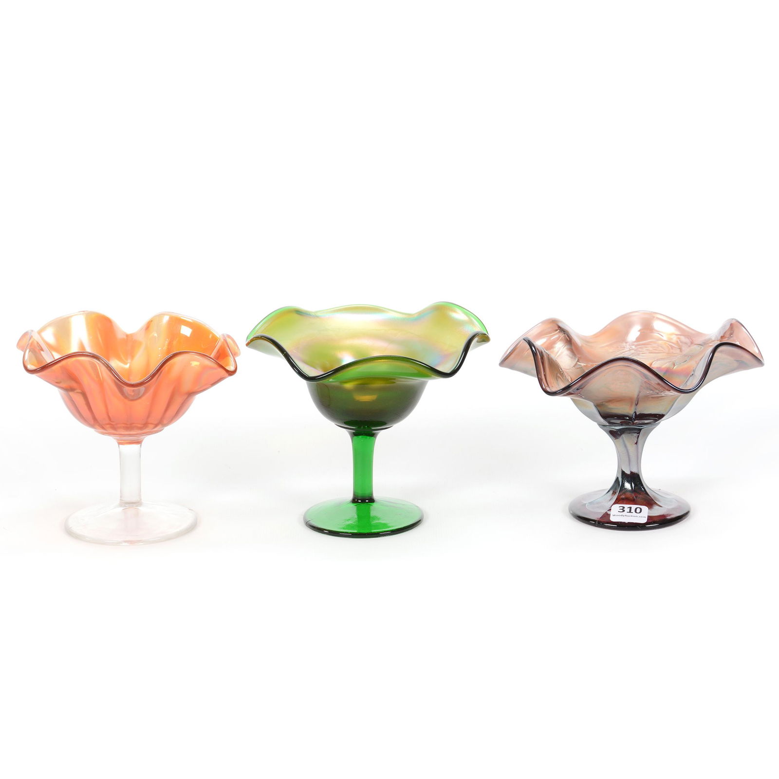 (3) Carnival Glass Compotes (1 of 3)