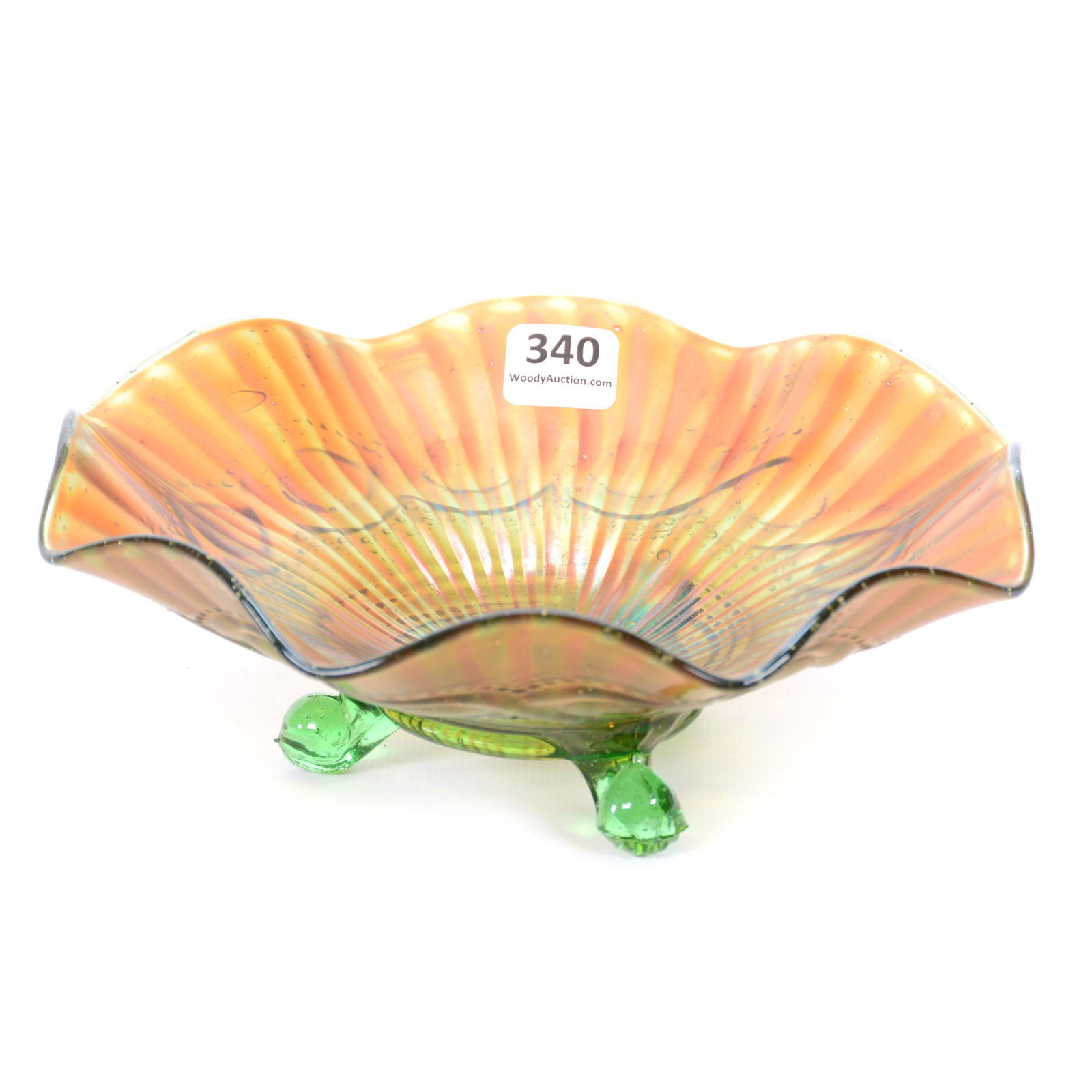 Carnival Glass Candy Dish, Beaded Cable By Northwood (1 of 3)