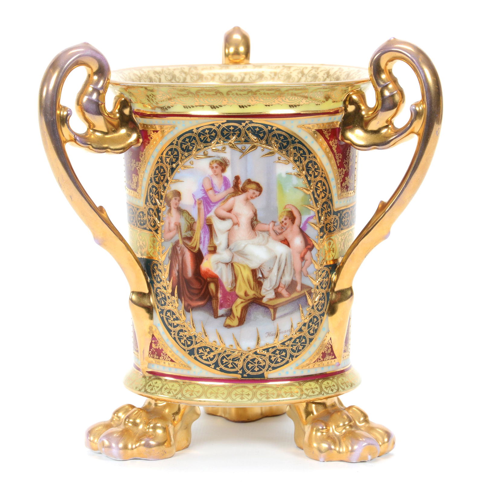 Loving Cup Marked Beehive Austria, Three Handles (1 of 3)