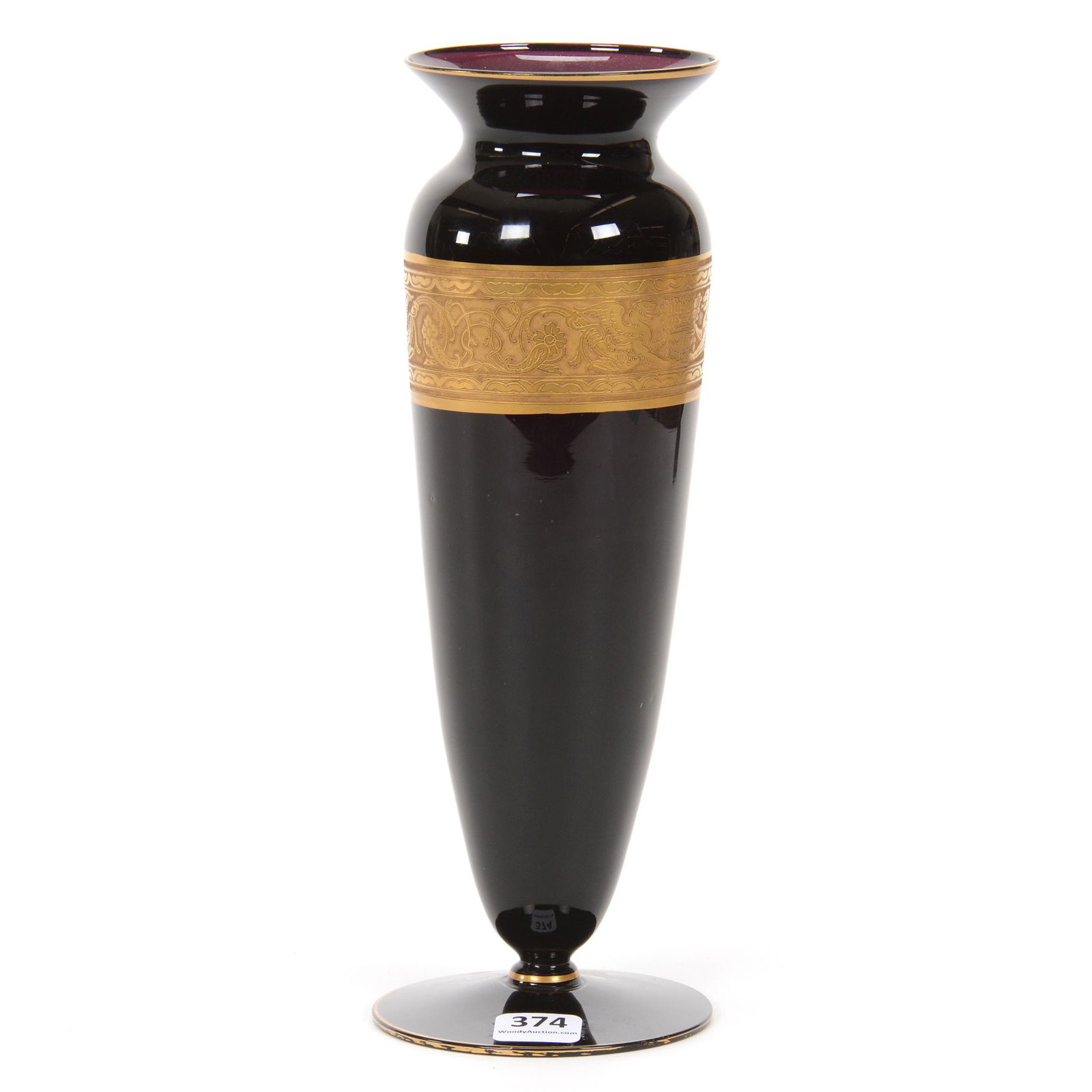 Pedestal Vase, Signed Moser (1 of 4)
