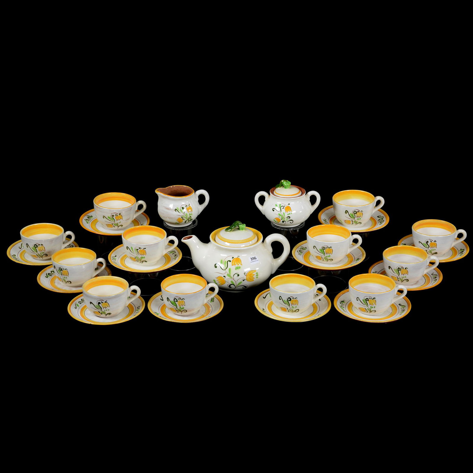 Tea Set, (15) Piece, Stangl Pottery Tulip Pattern (1 of 4)