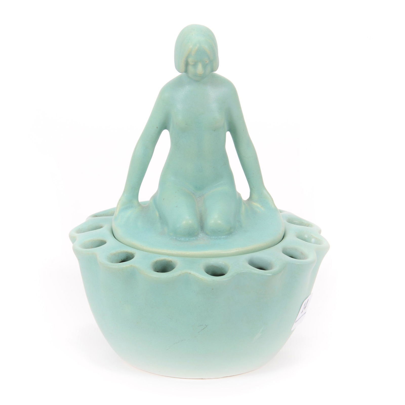 Figural Flower Frog Marked Weller Art Pottery (1 of 3)