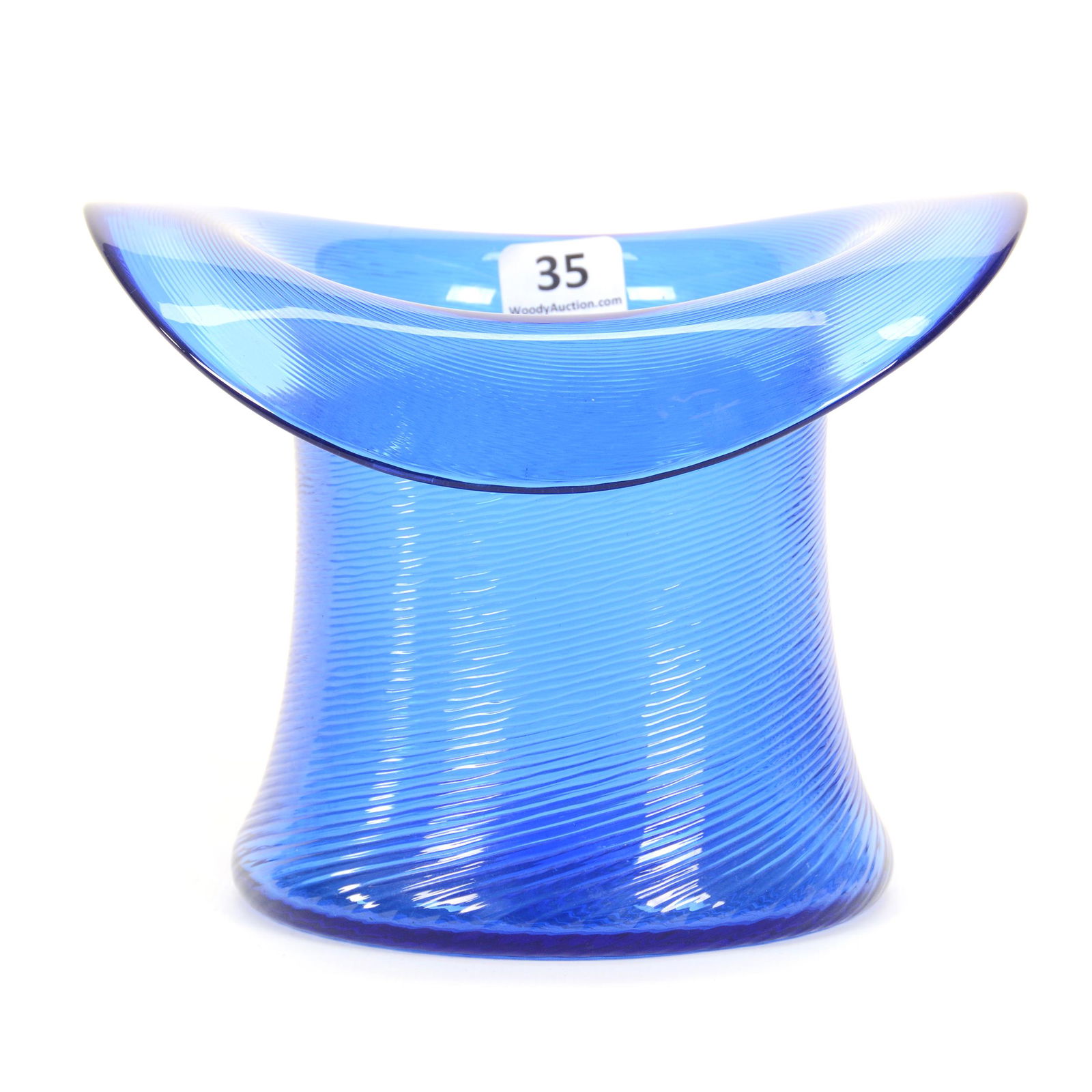 Vase, Hat Shape, Solid Cobalt Blue Art Glass (1 of 2)
