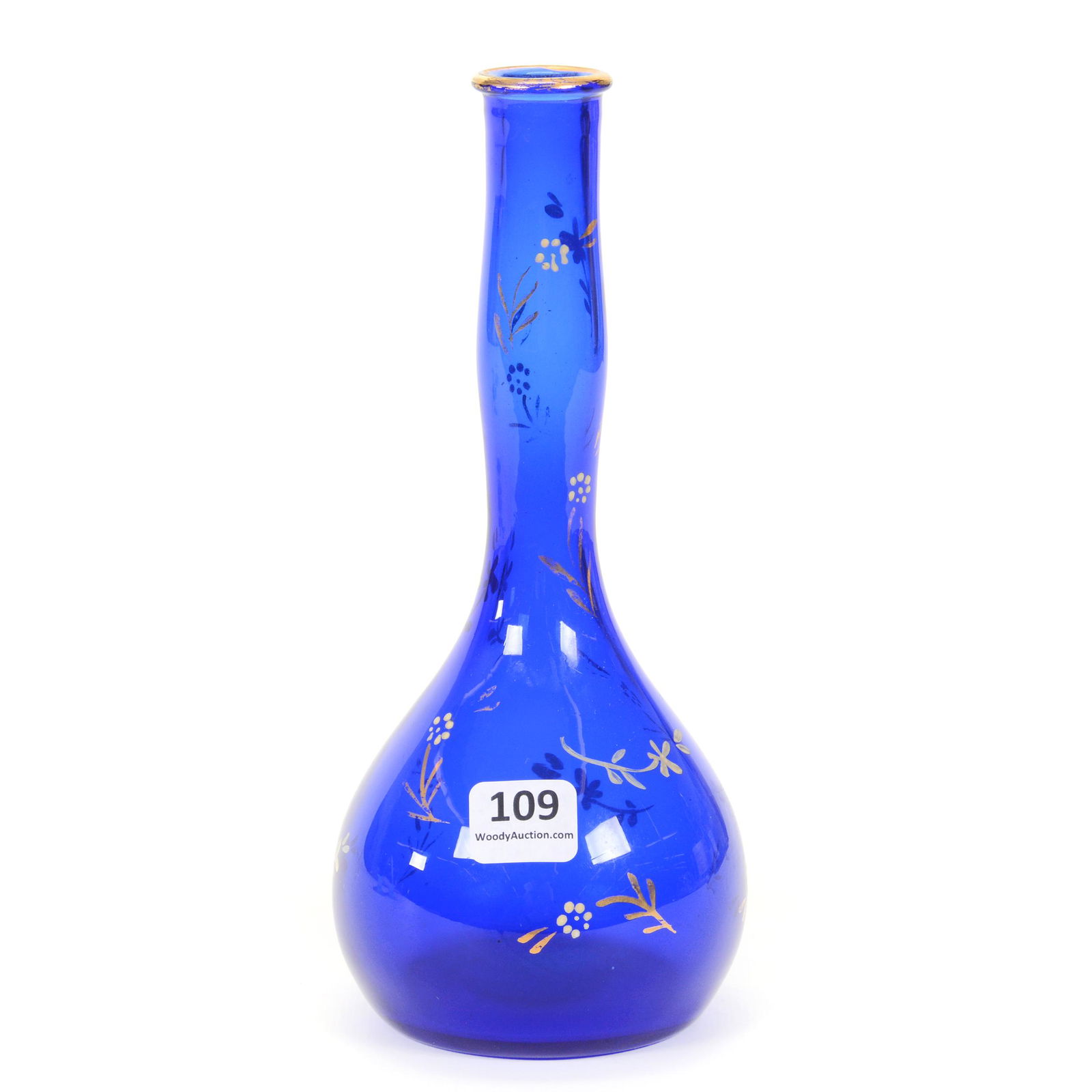 Barber Bottle, Cobalt Blue Art Glass (1 of 2)