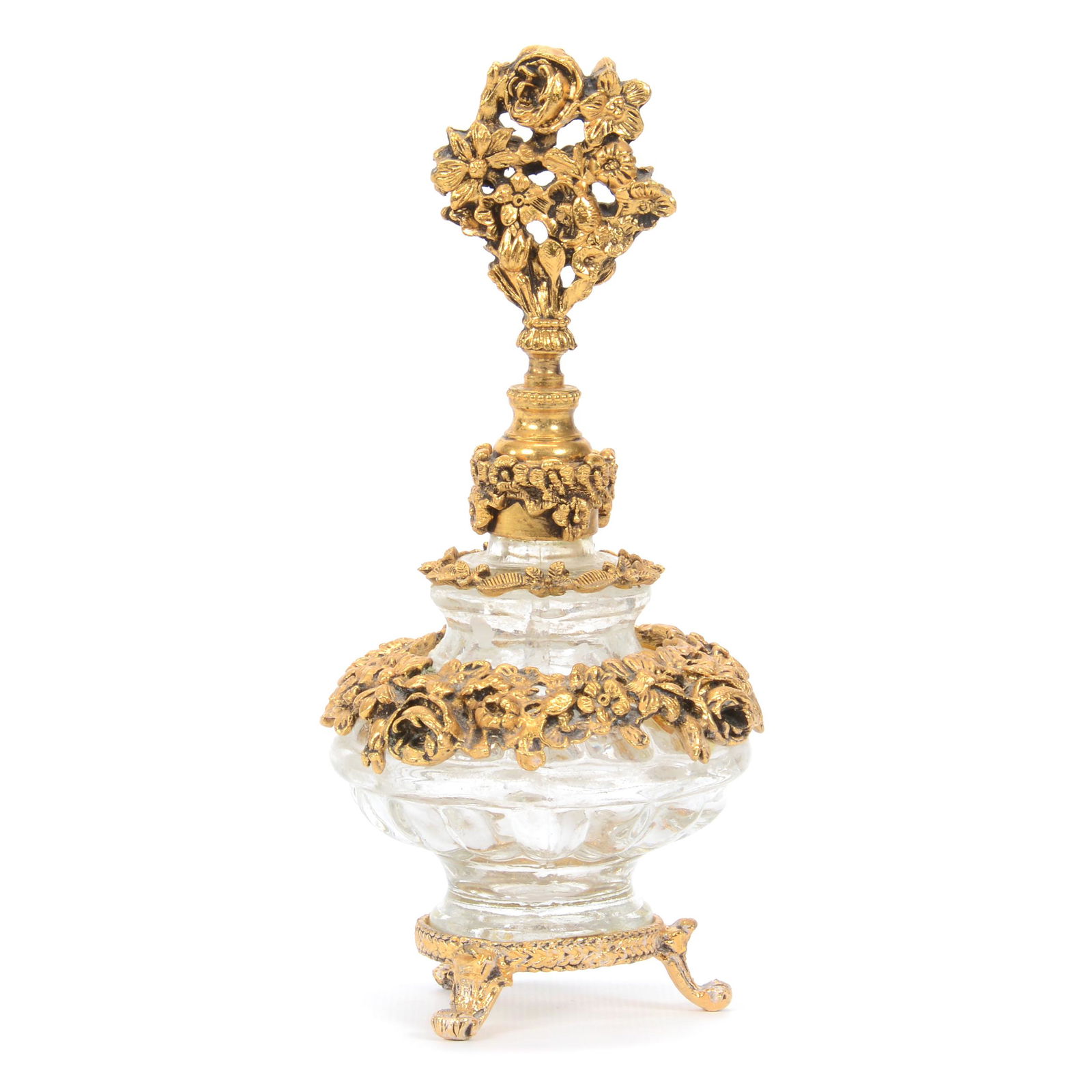 Perfume Bottle, Clear Pattern Glass (1 of 3)