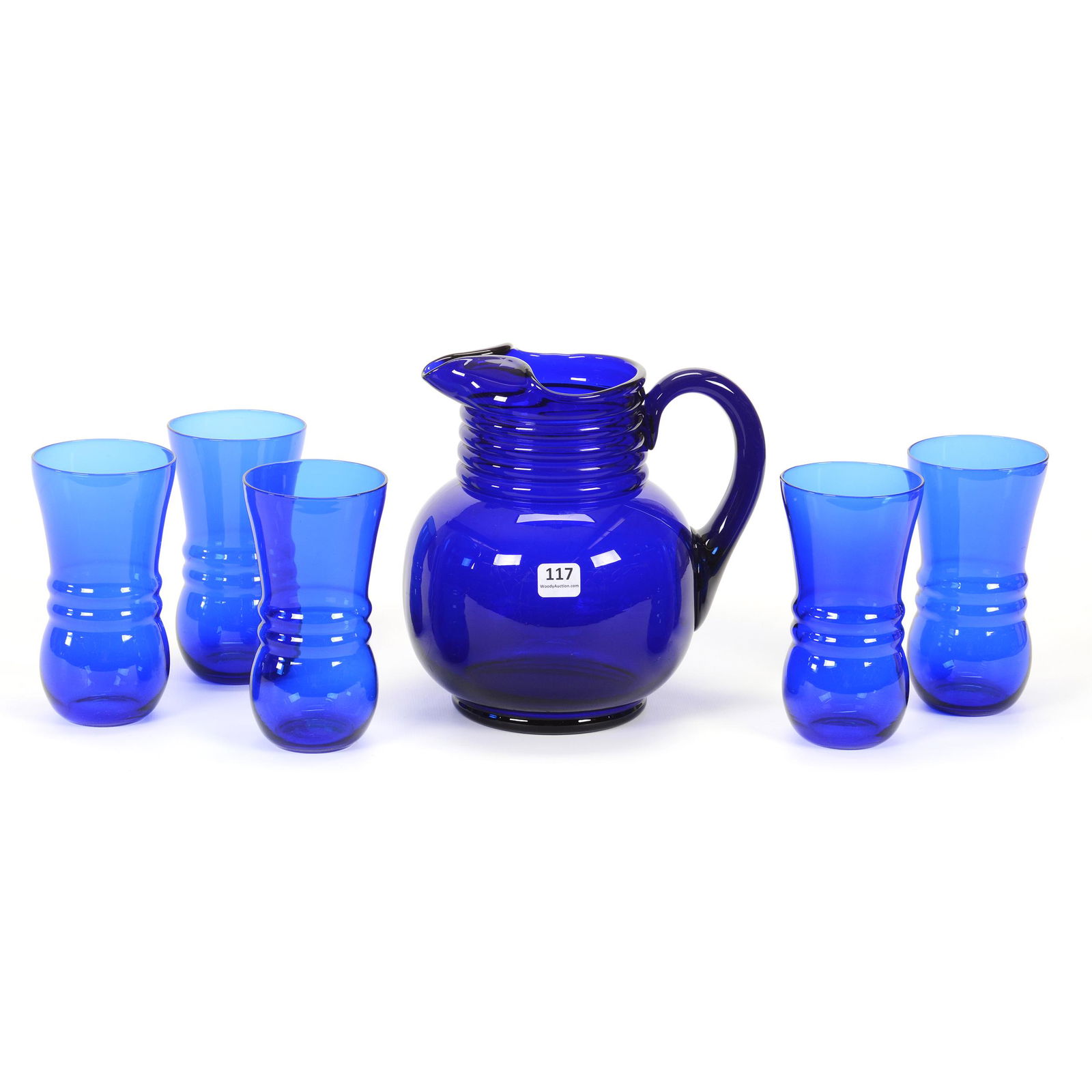 Water Set, Cobalt Blue Glassware (1 of 3)
