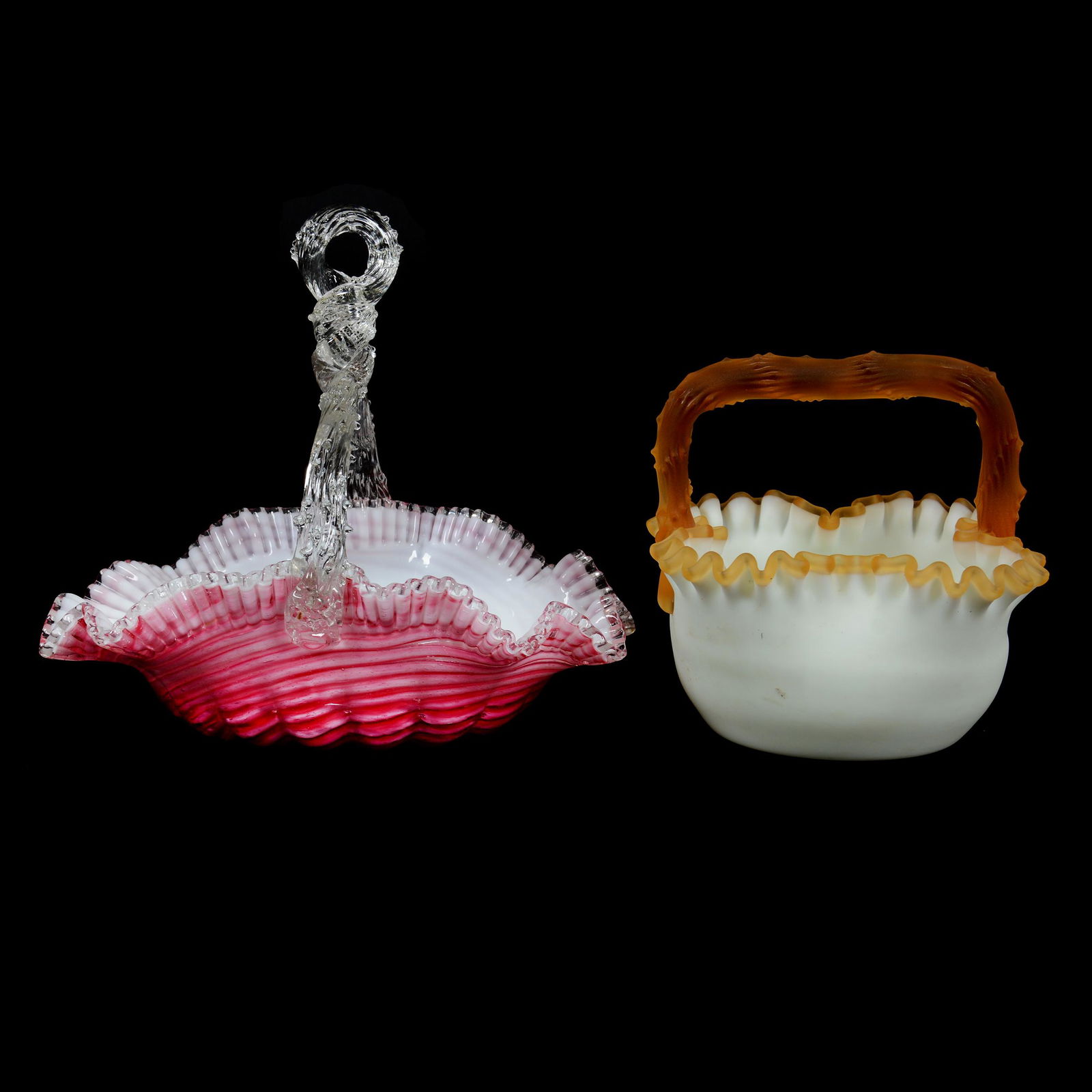 (2) Art Glass Baskets (1 of 3)