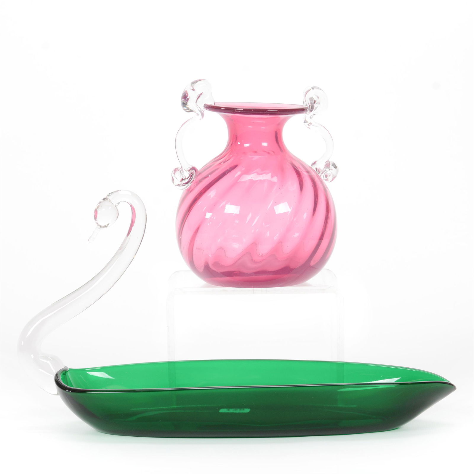 (2) Modern Art Glass Items (1 of 3)