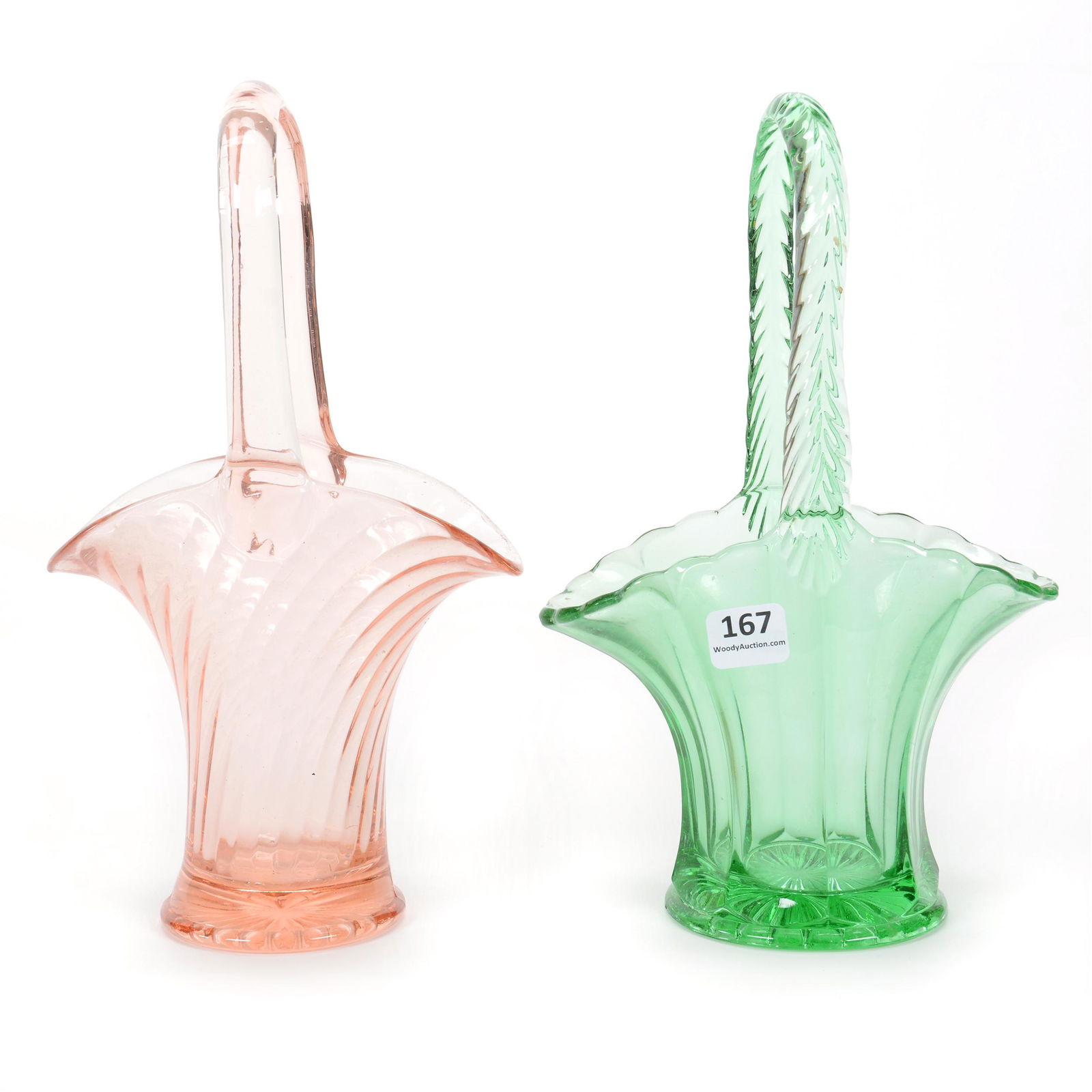 (2) Baskets, Depression Era Glassware (1 of 2)